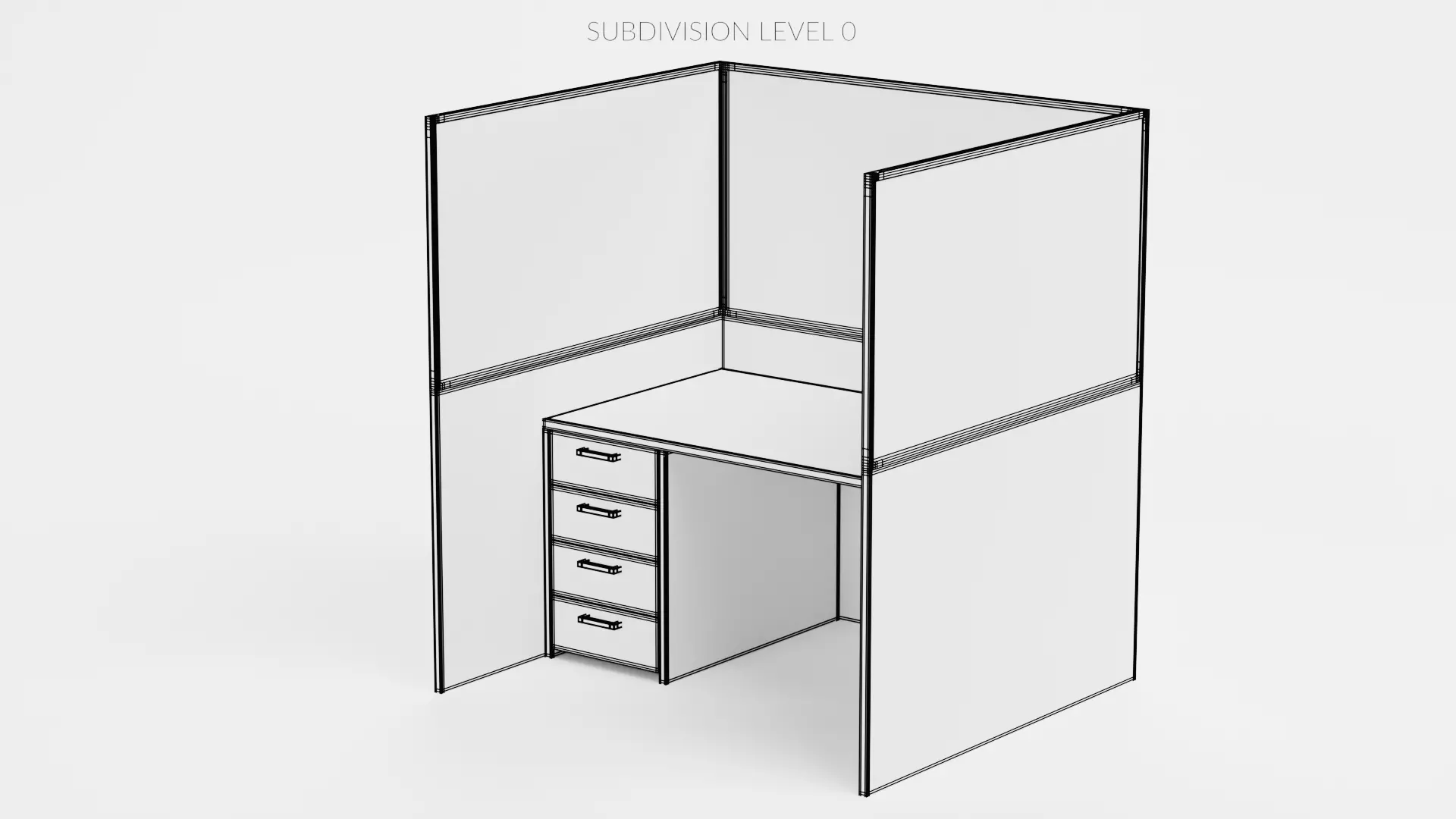 -Cubicle V1- Low-poly 3D model_9