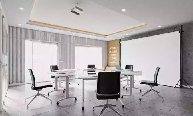 Office Room Interior Model 3D model