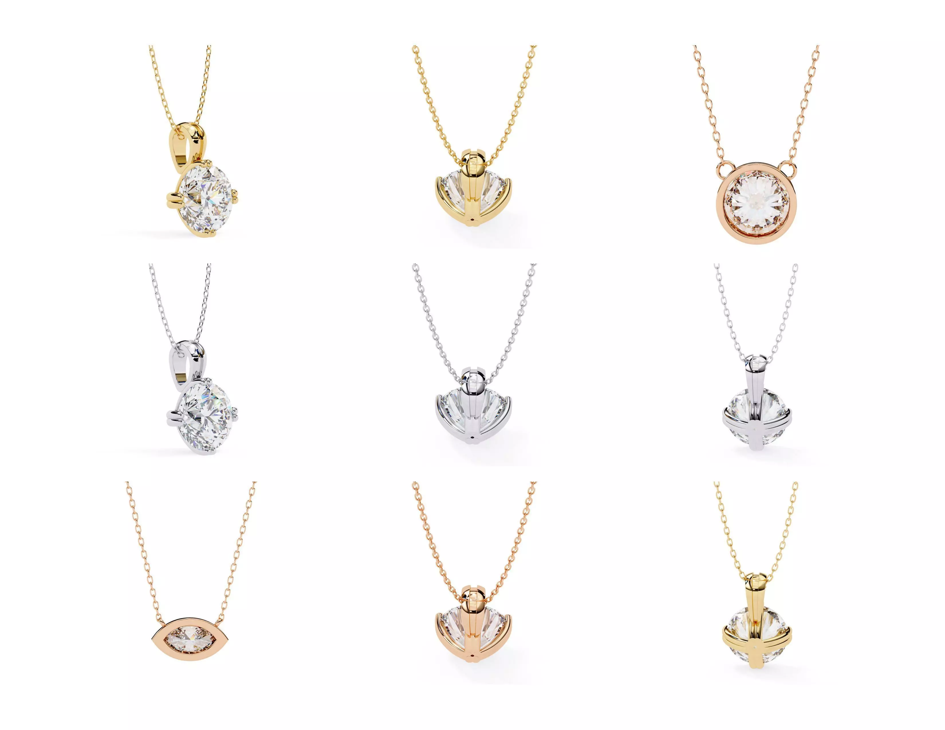 45 Diamond Pendant Designs 3DM STL Files Render 3D print model_45