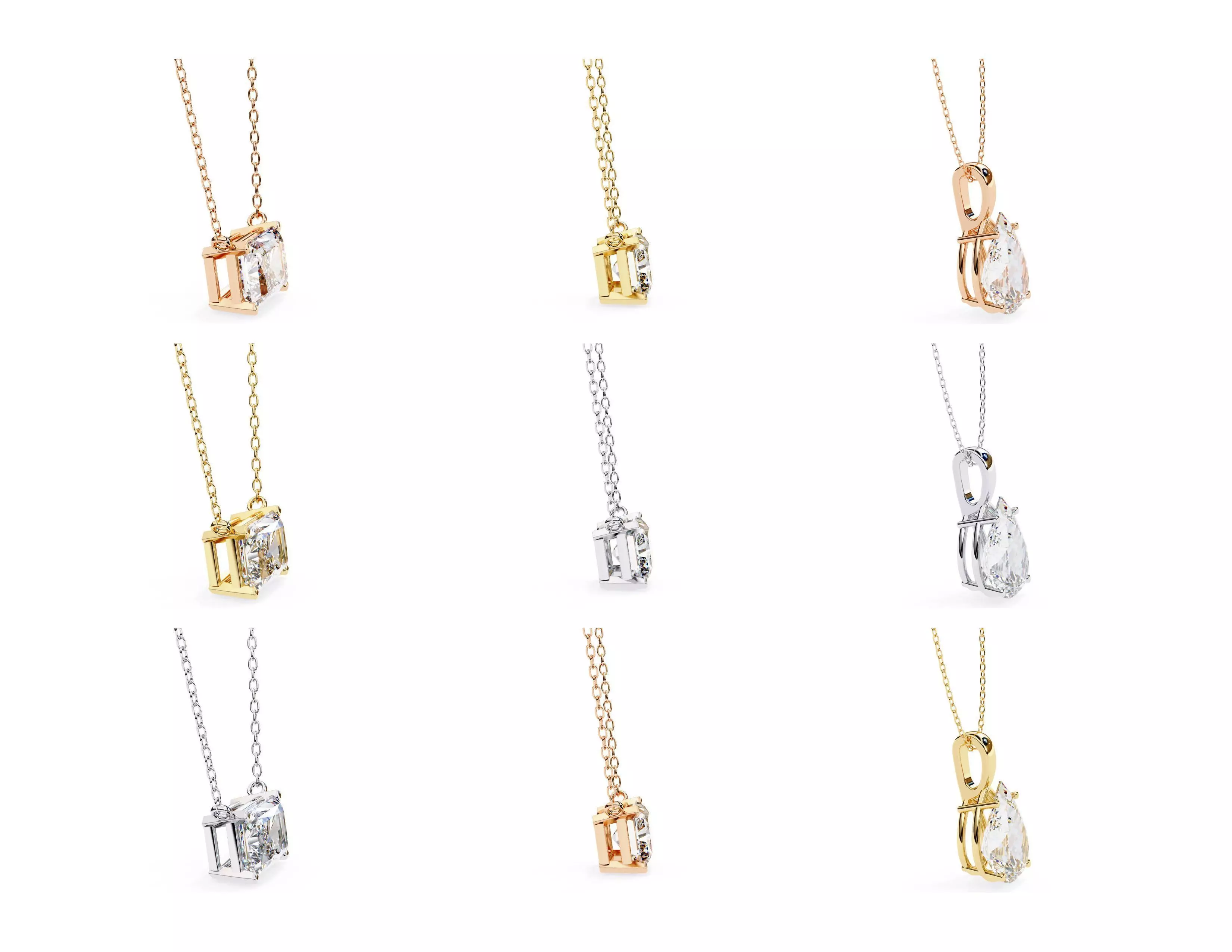 45 Diamond Pendant Designs 3DM STL Files Render 3D print model_36