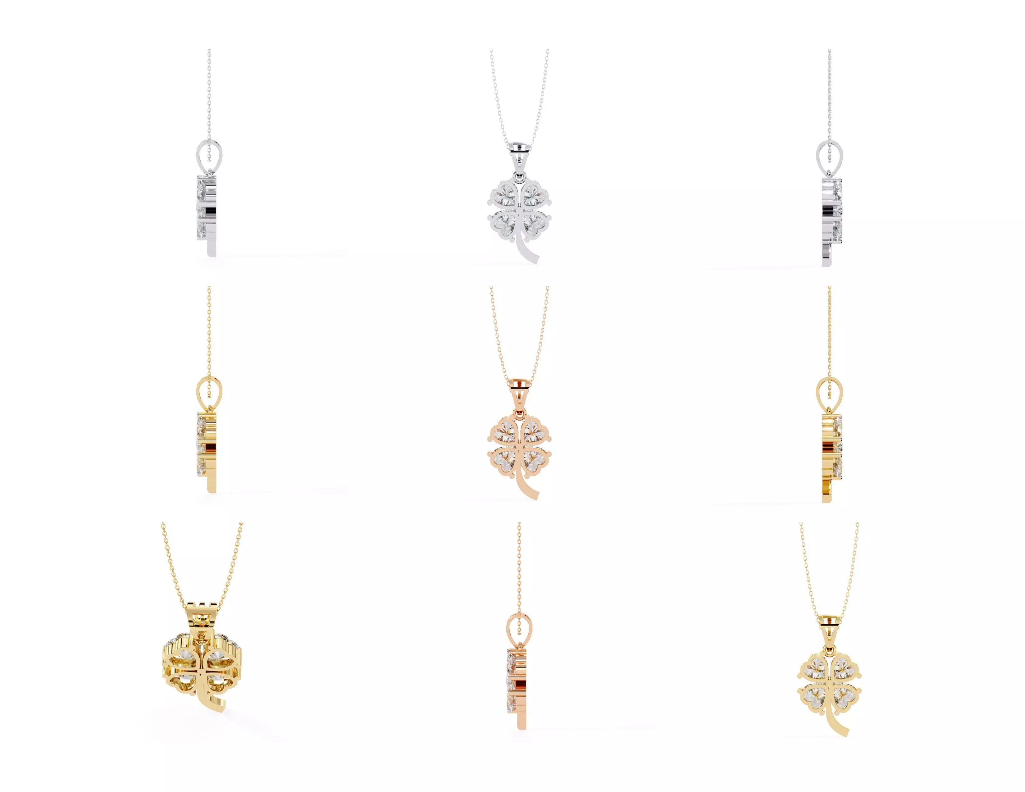 45 Diamond Pendant Designs 3DM STL Files Render 3D print model_1