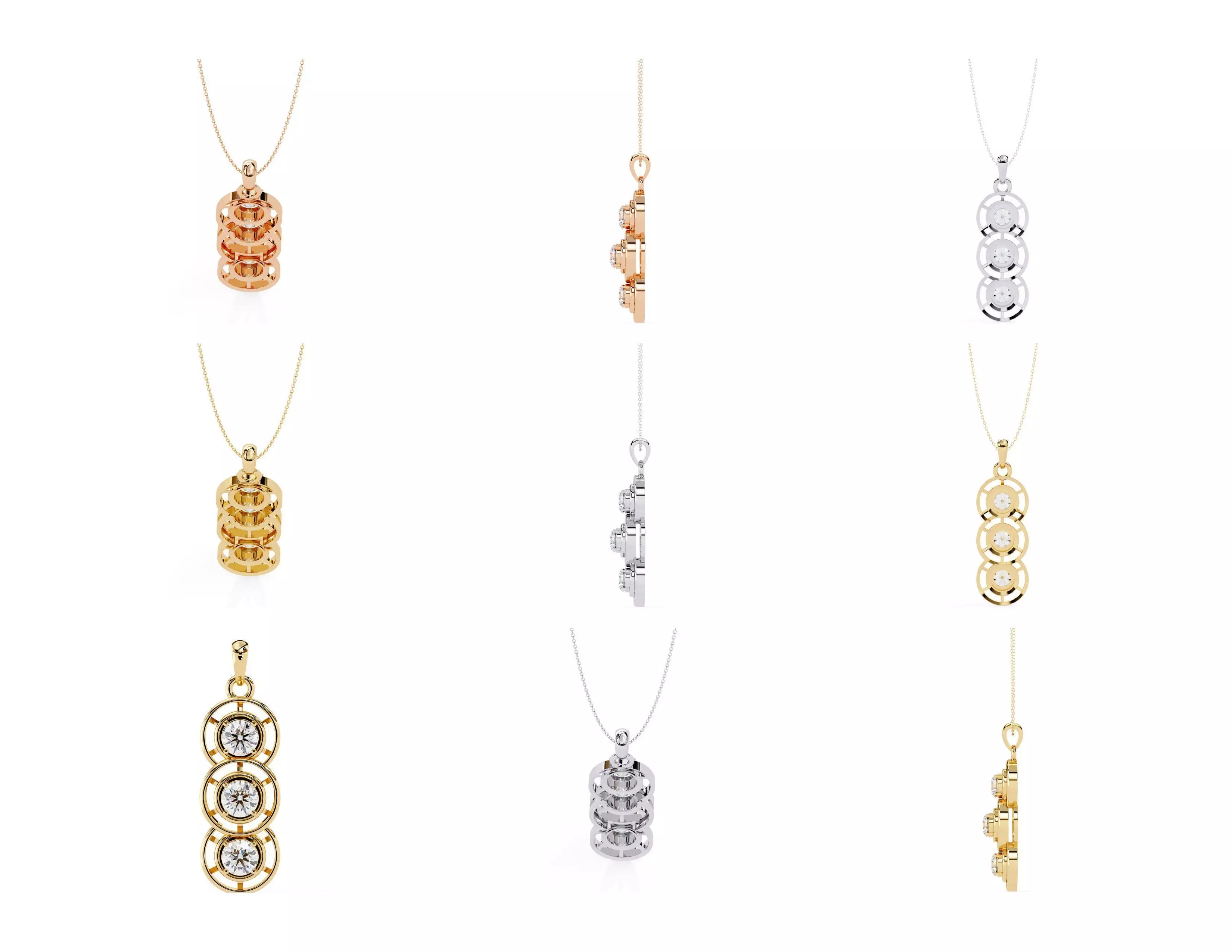 45 Diamond Pendant Designs 3DM STL Files Render 3D print model_7