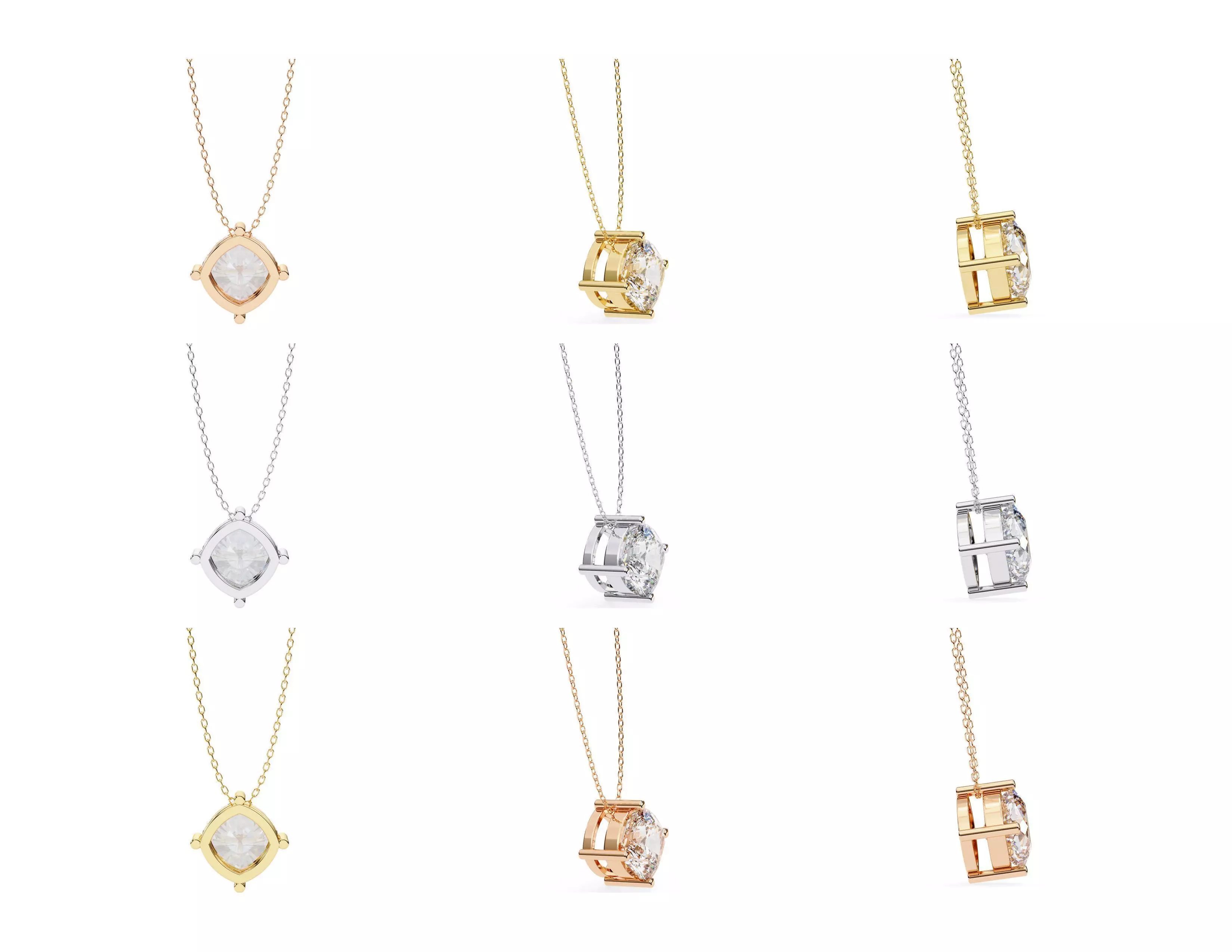 45 Diamond Pendant Designs 3DM STL Files Render 3D print model_33