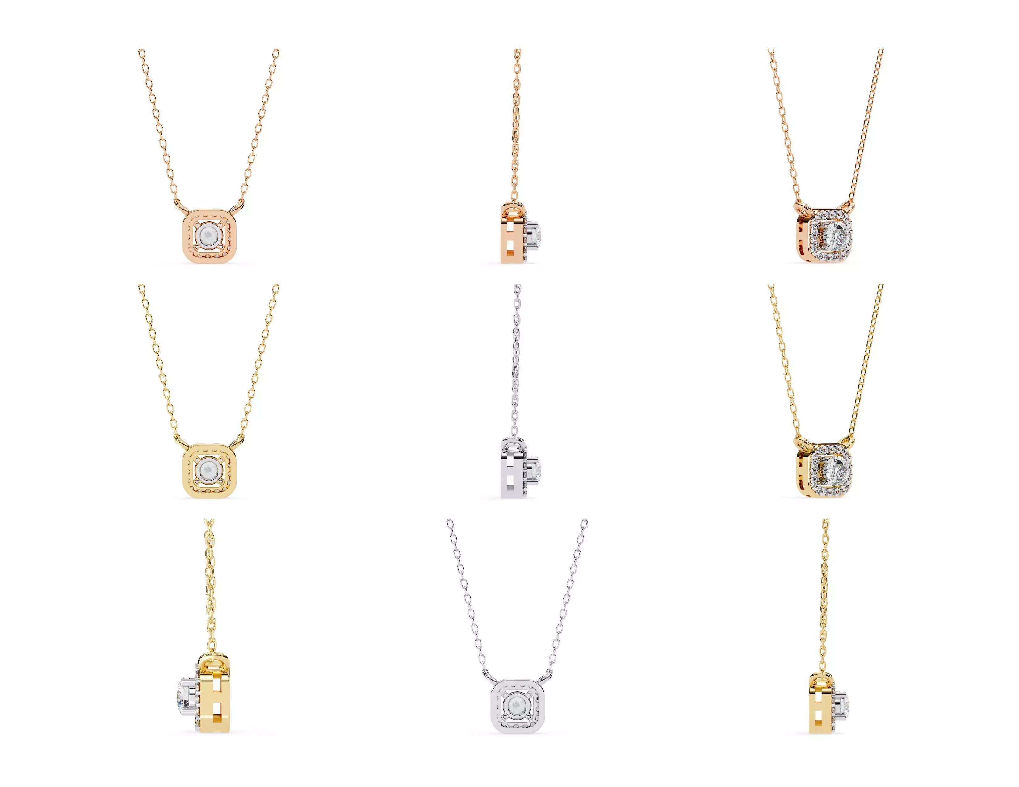 45 Diamond Pendant Designs 3DM STL Files Render 3D print model_17