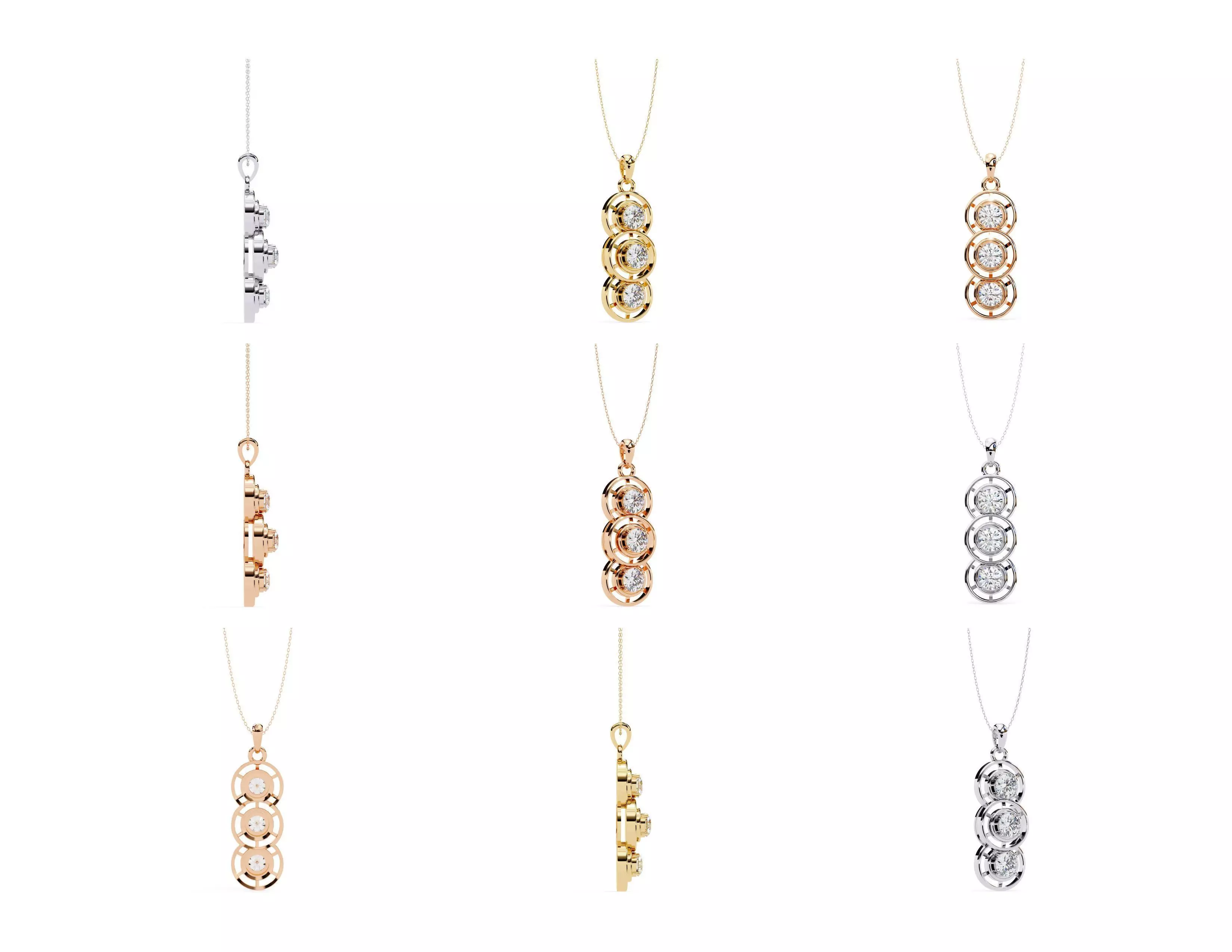 45 Diamond Pendant Designs 3DM STL Files Render 3D print model_8