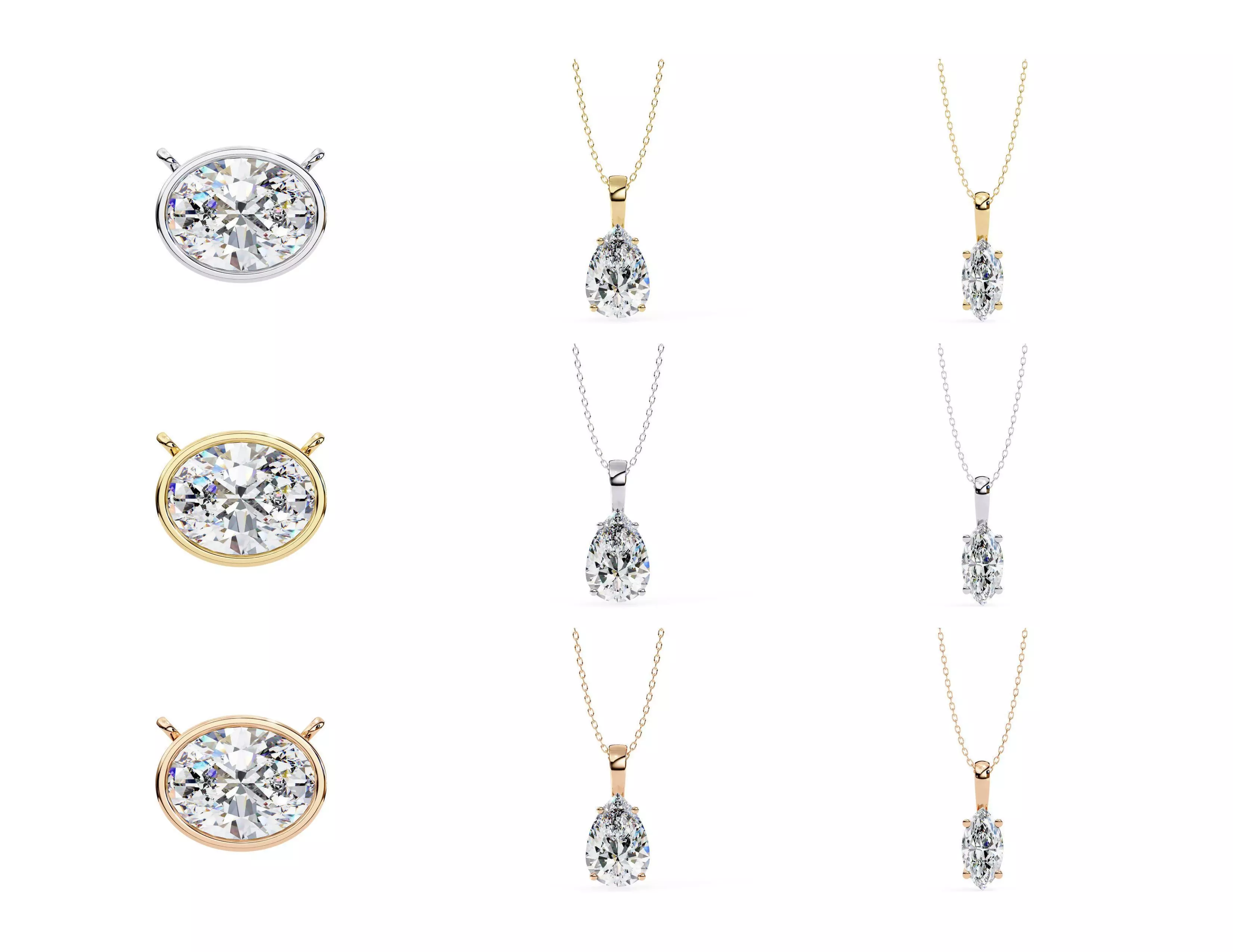 45 Diamond Pendant Designs 3DM STL Files Render 3D print model_31