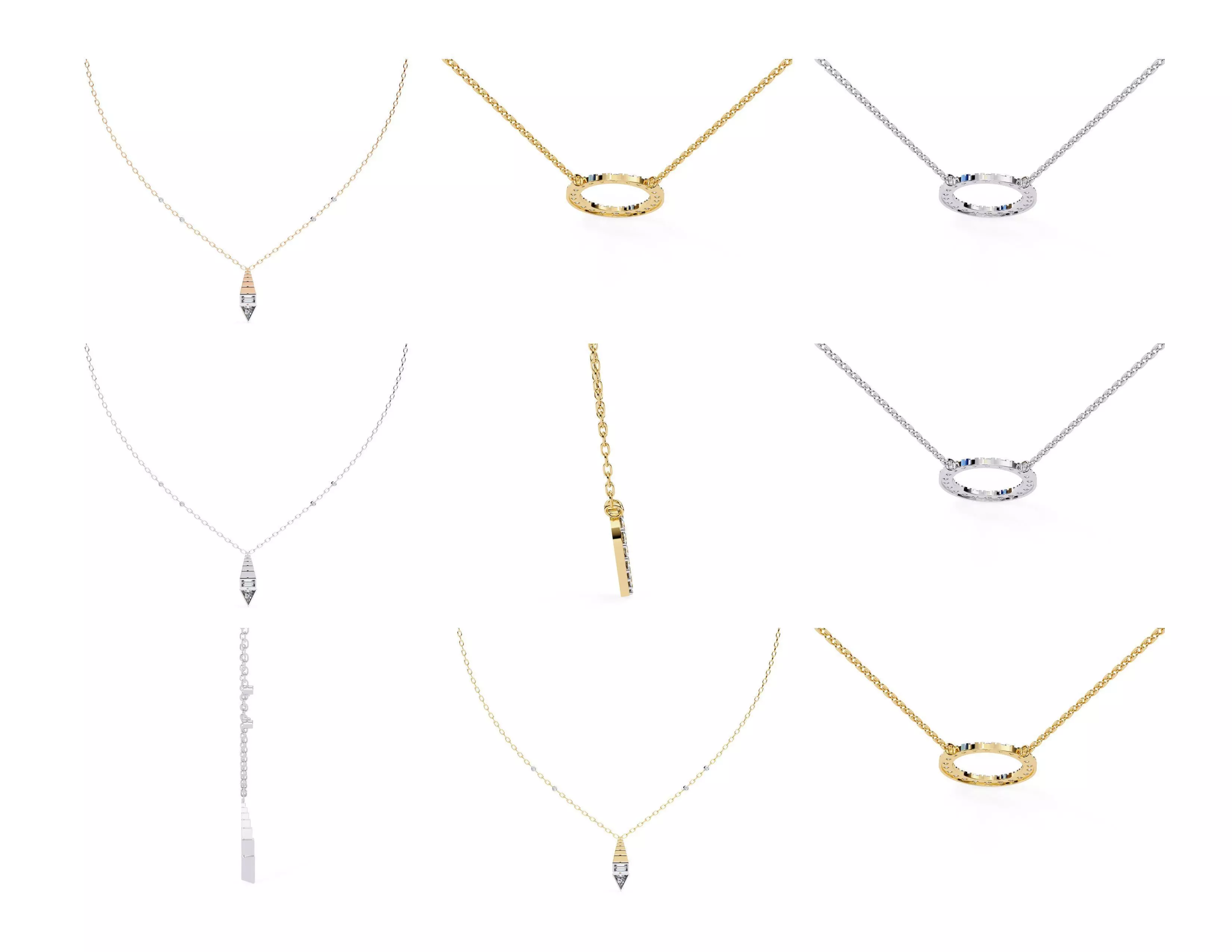 45 Diamond Pendant Designs 3DM STL Files Render 3D print model_26