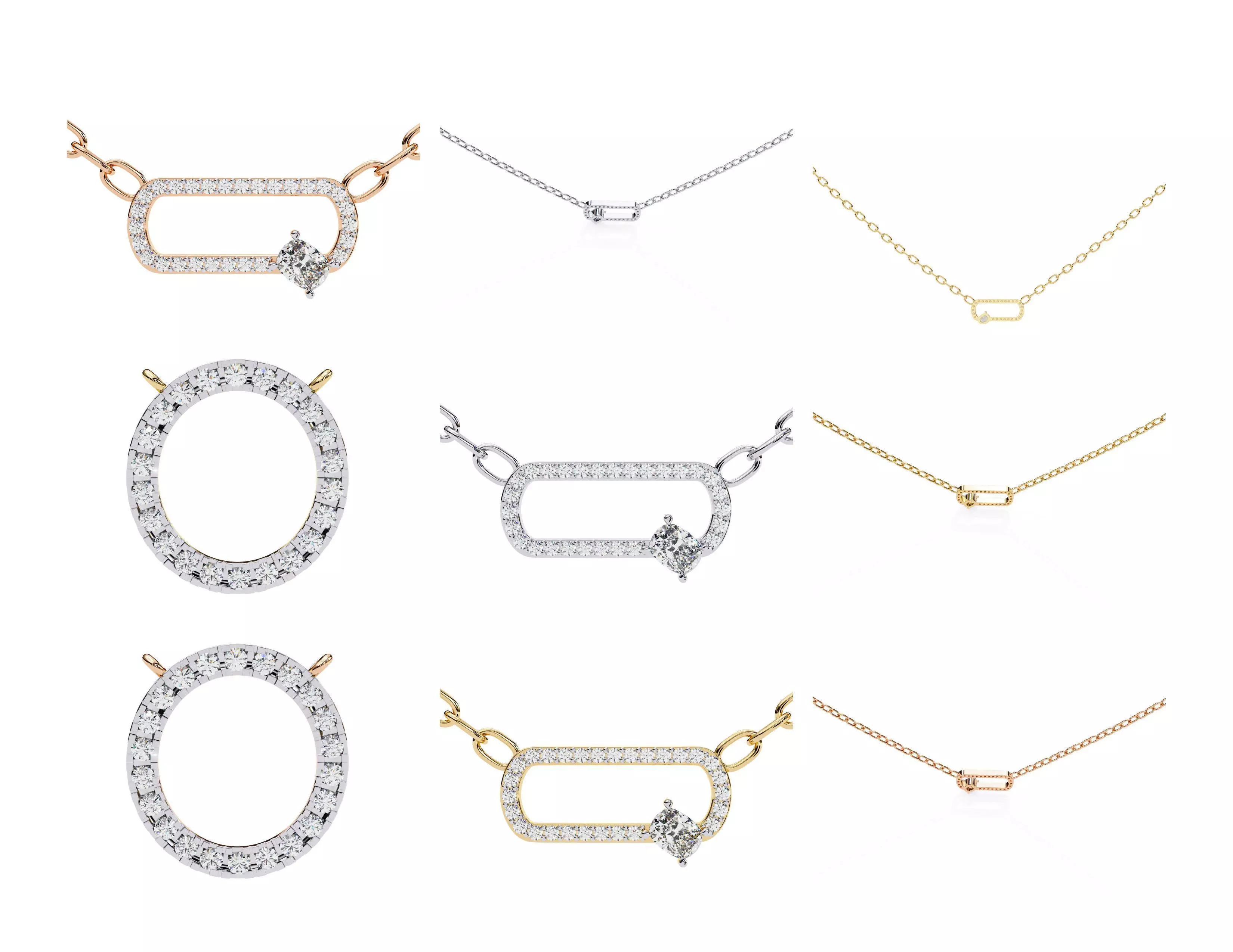 45 Diamond Pendant Designs 3DM STL Files Render 3D print model_24