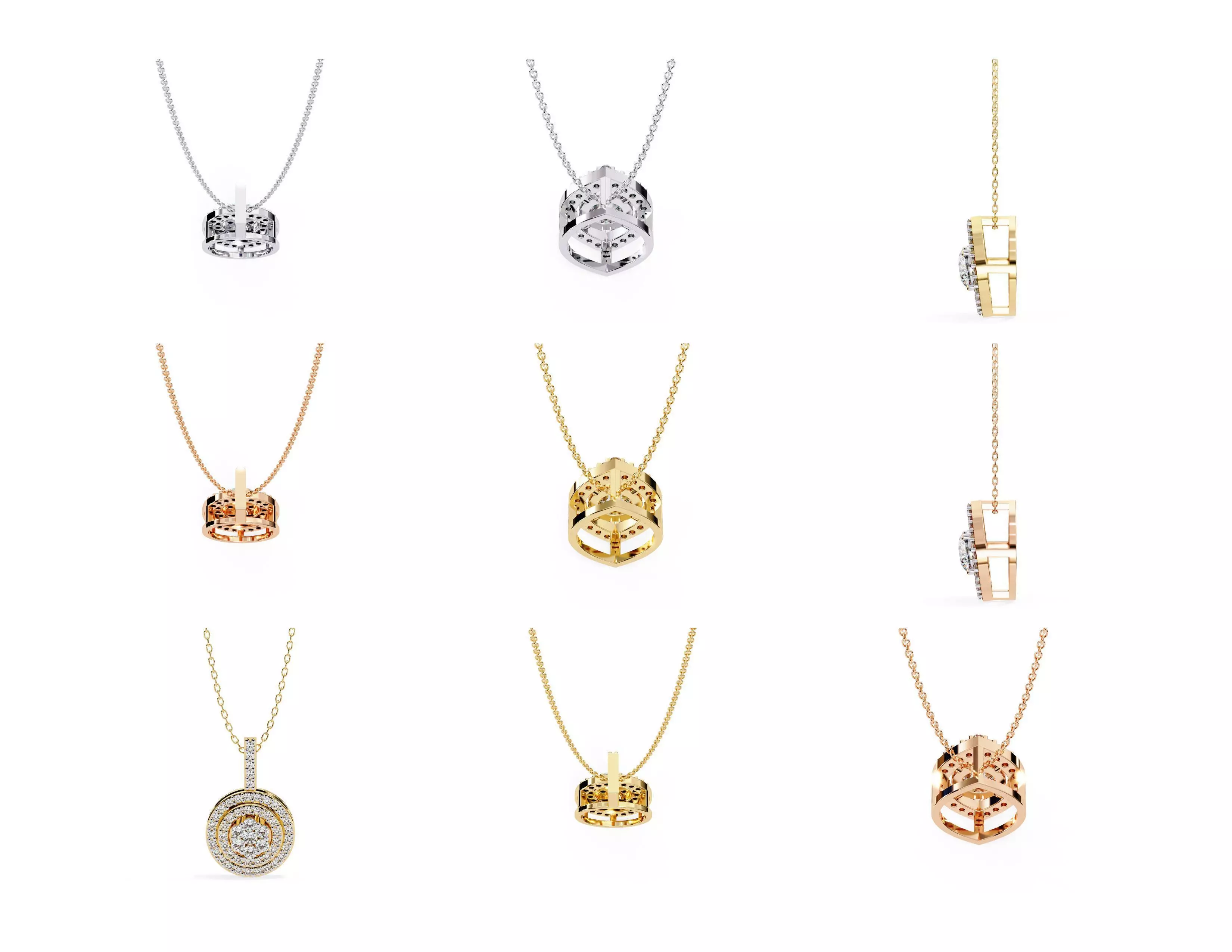 45 Diamond Pendant Designs 3DM STL Files Render 3D print model_11