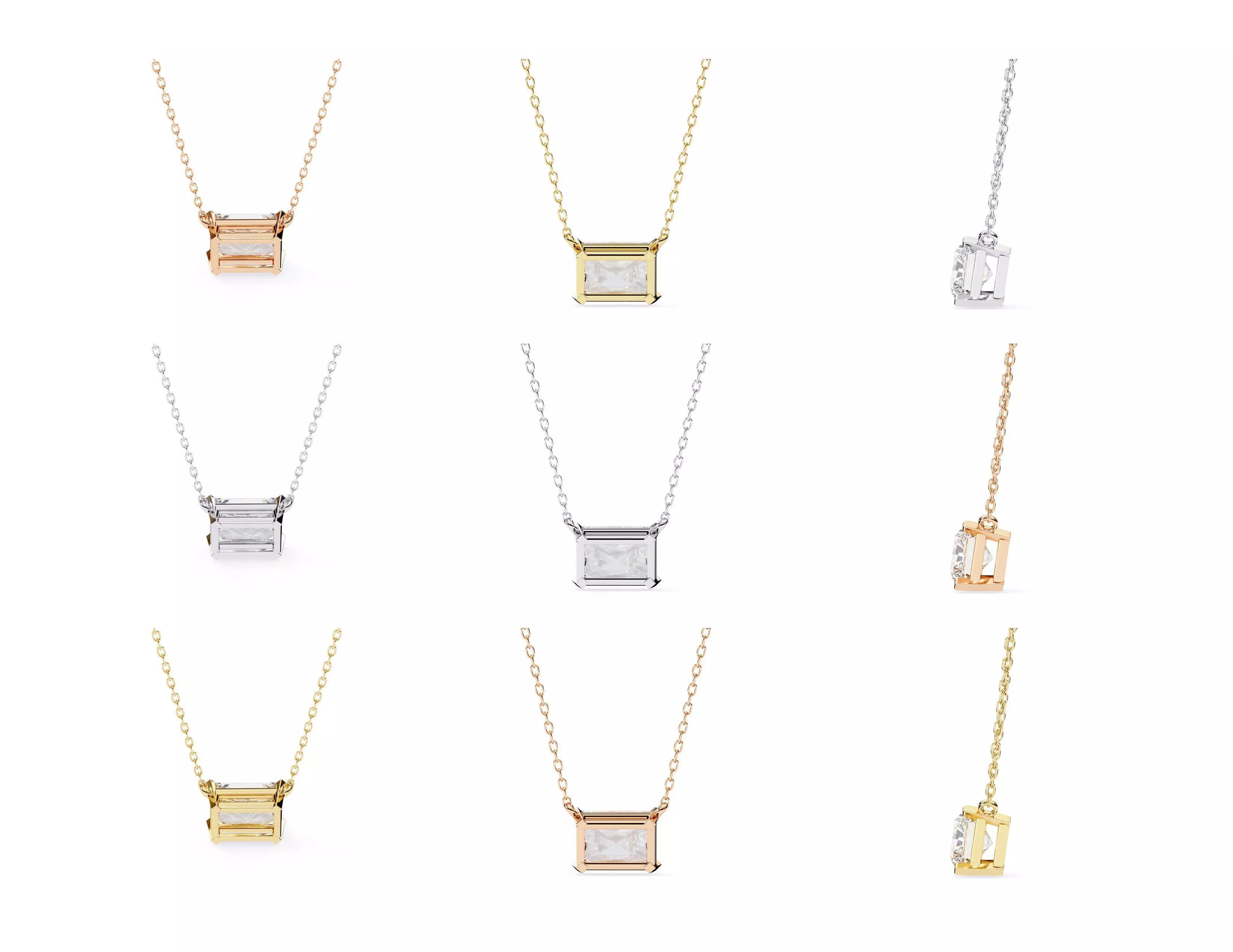 45 Diamond Pendant Designs 3DM STL Files Render 3D print model_35