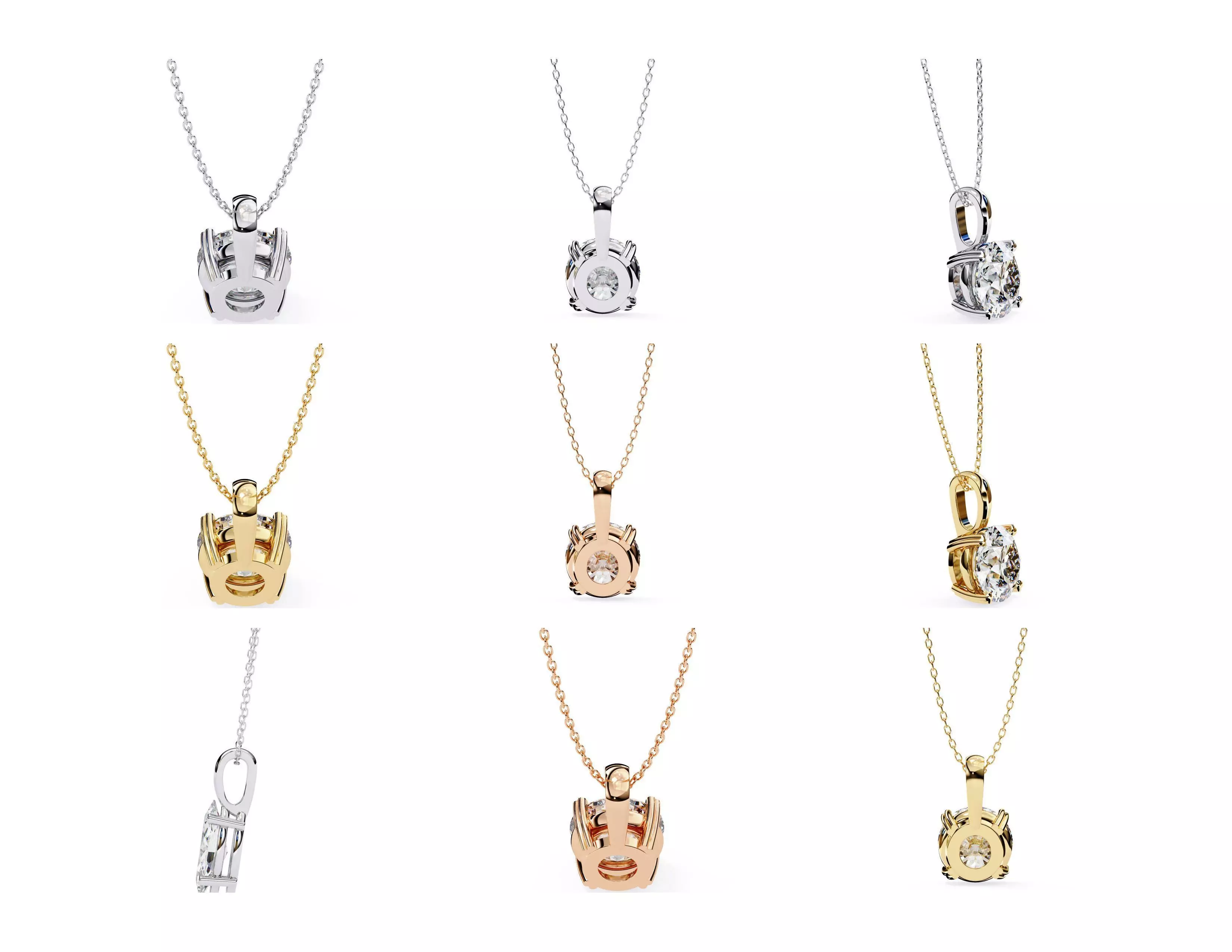 45 Diamond Pendant Designs 3DM STL Files Render 3D print model_40