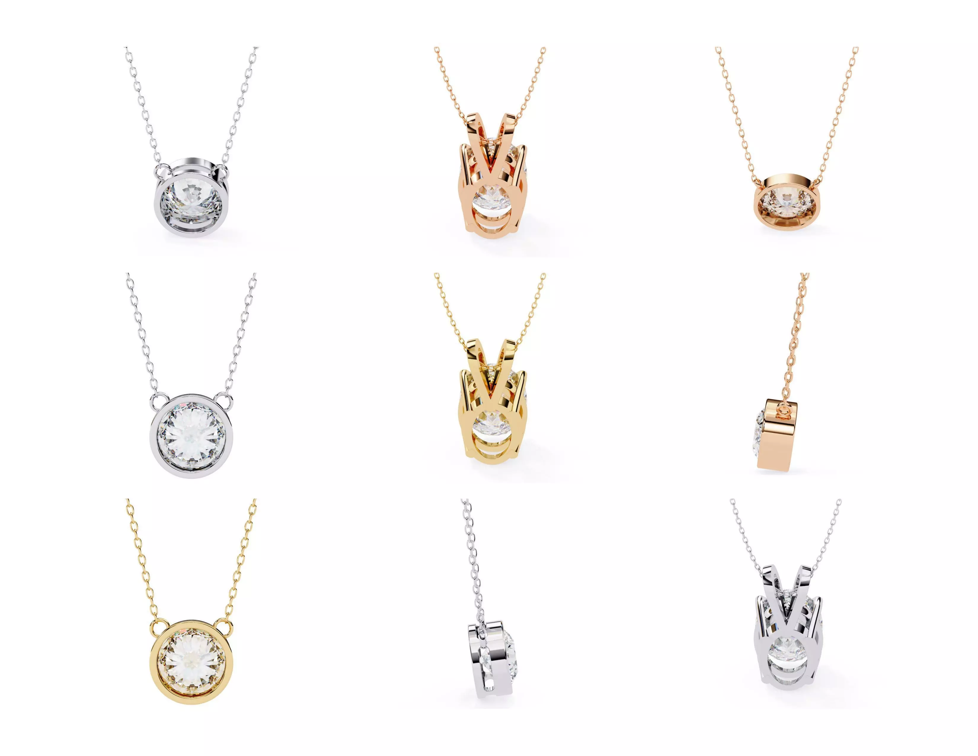 45 Diamond Pendant Designs 3DM STL Files Render 3D print model_46