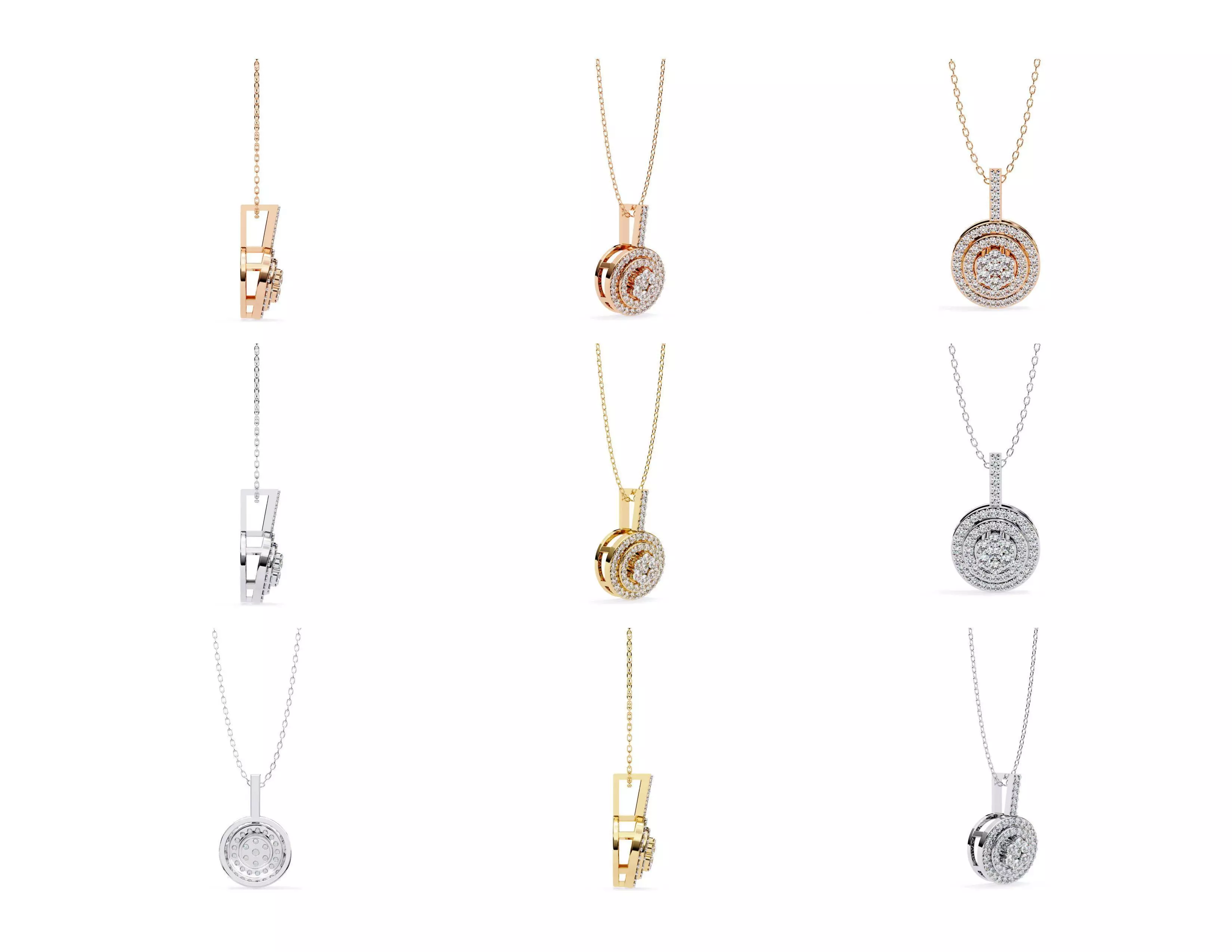 45 Diamond Pendant Designs 3DM STL Files Render 3D print model_10