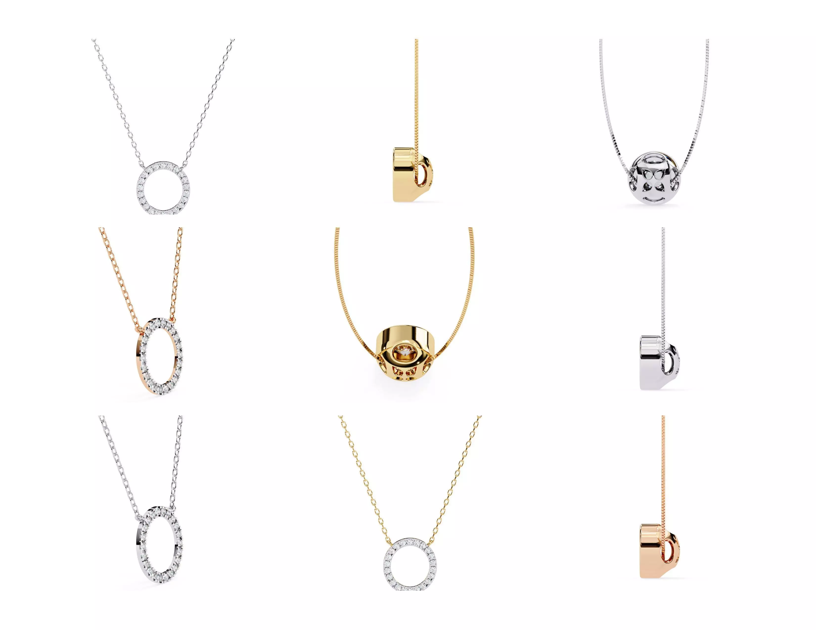 45 Diamond Pendant Designs 3DM STL Files Render 3D print model_28