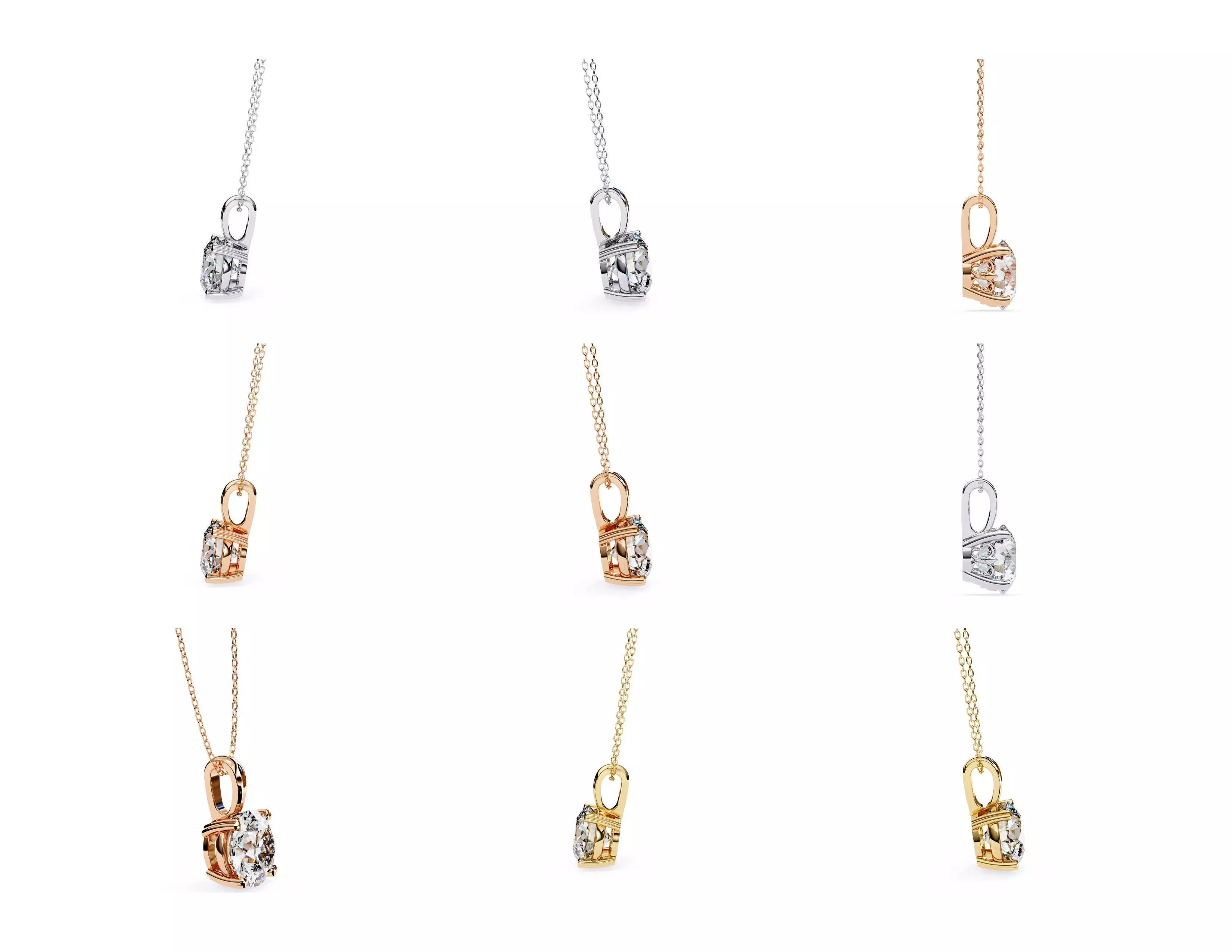 45 Diamond Pendant Designs 3DM STL Files Render 3D print model_41