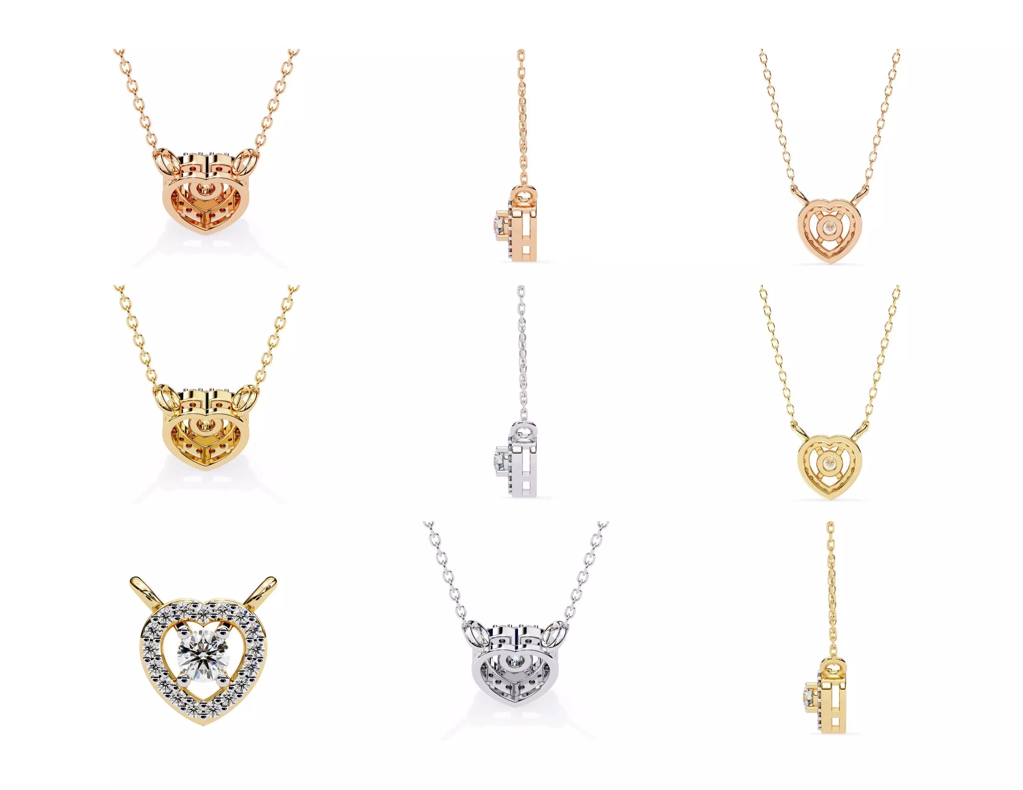 45 Diamond Pendant Designs 3DM STL Files Render 3D print model_14