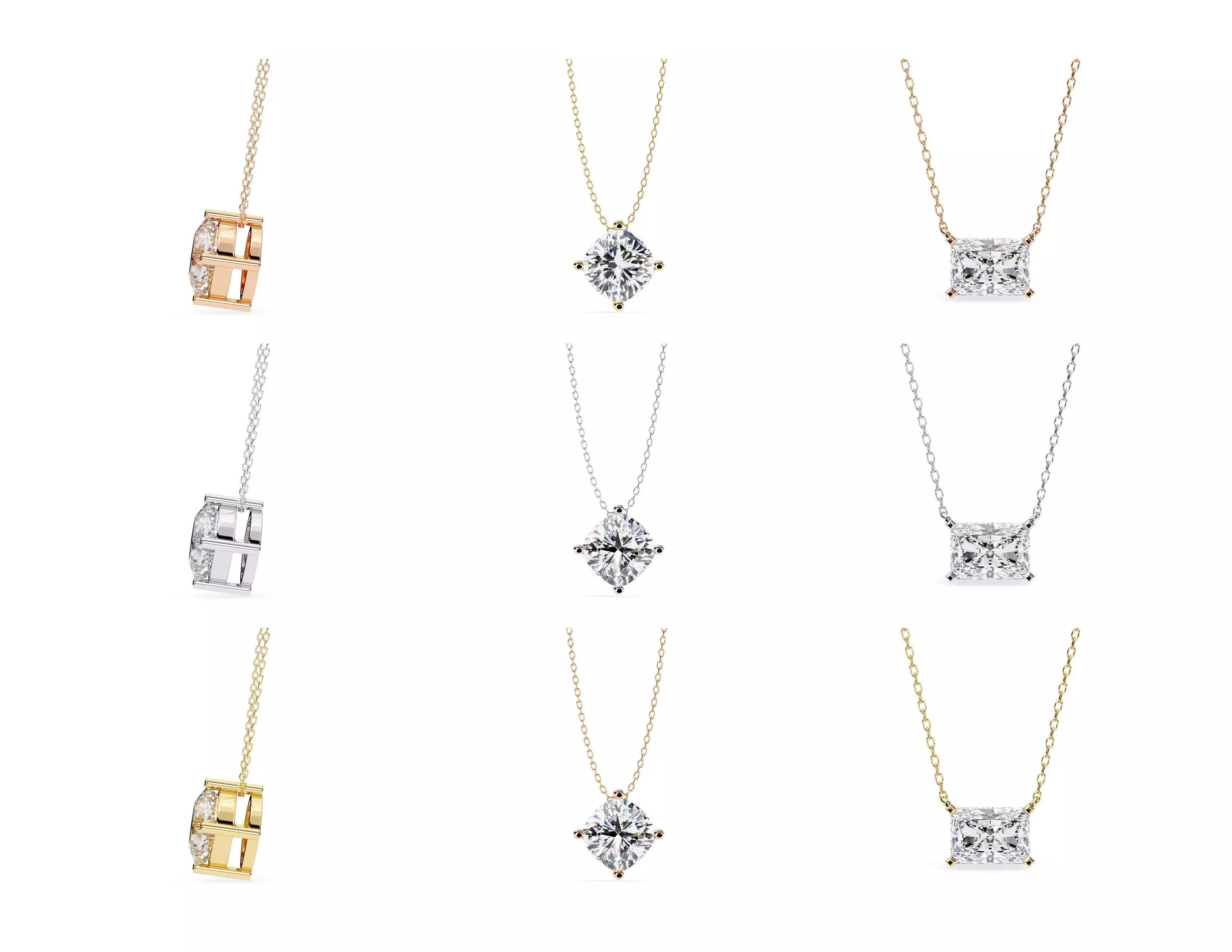 45 Diamond Pendant Designs 3DM STL Files Render 3D print model_34