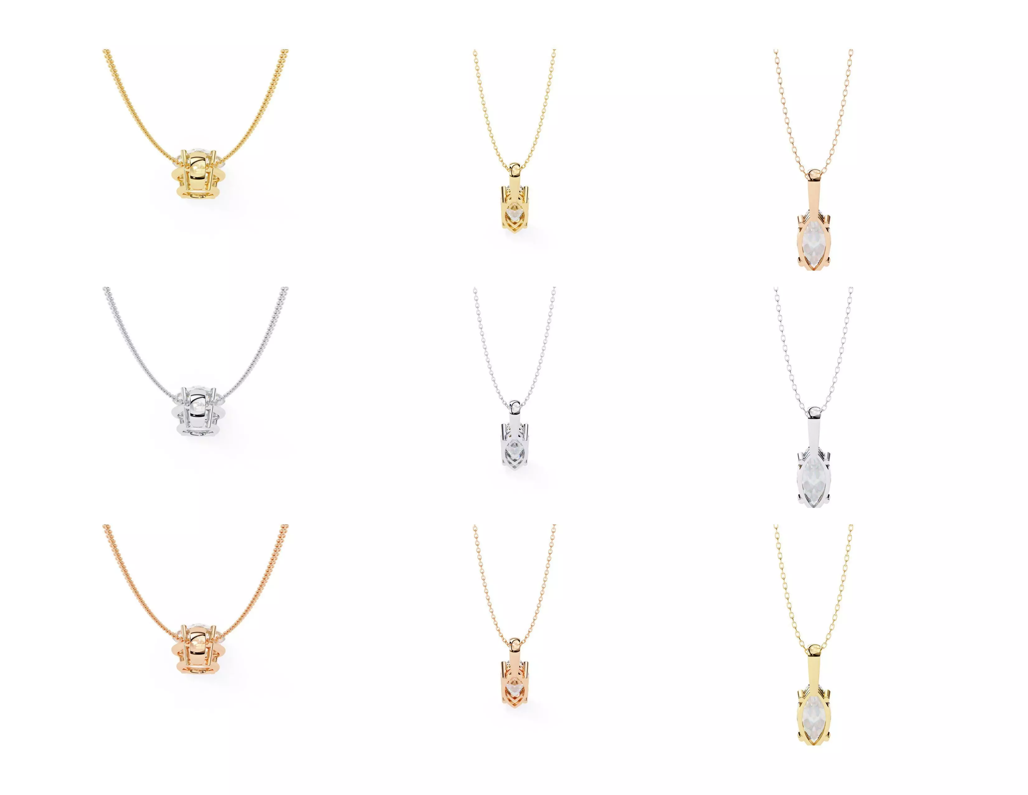 45 Diamond Pendant Designs 3DM STL Files Render 3D print model_38