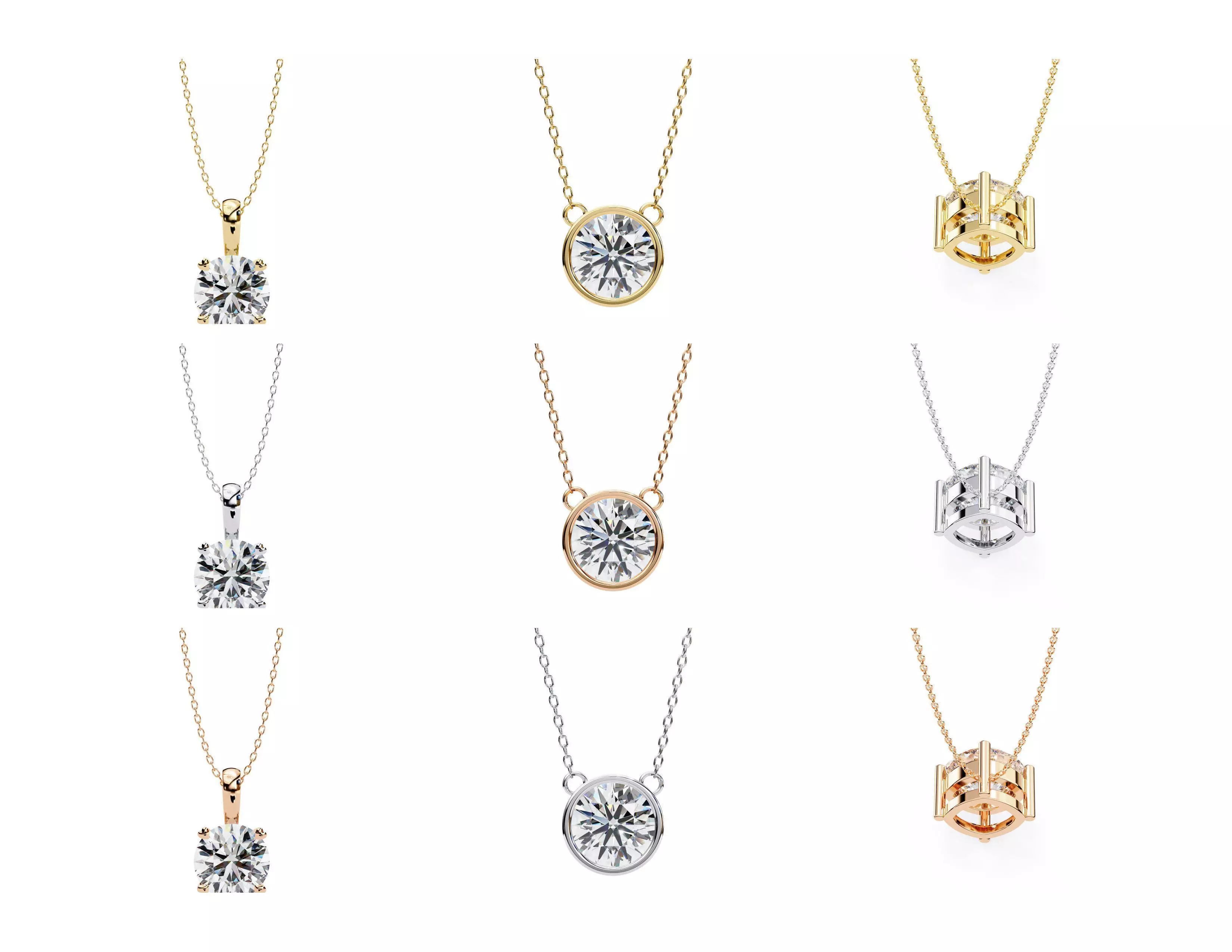 45 Diamond Pendant Designs 3DM STL Files Render 3D print model_32