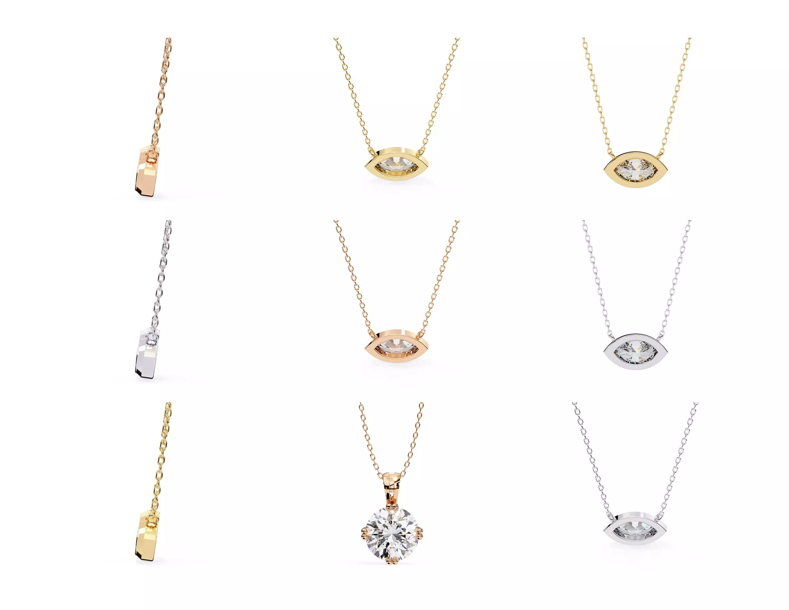 45 Diamond Pendant Designs 3DM STL Files Render 3D print model_44