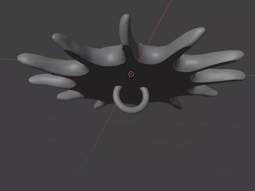 Organic Pendant Decorative 3D Model with Biomechanical Design 3D print model_0