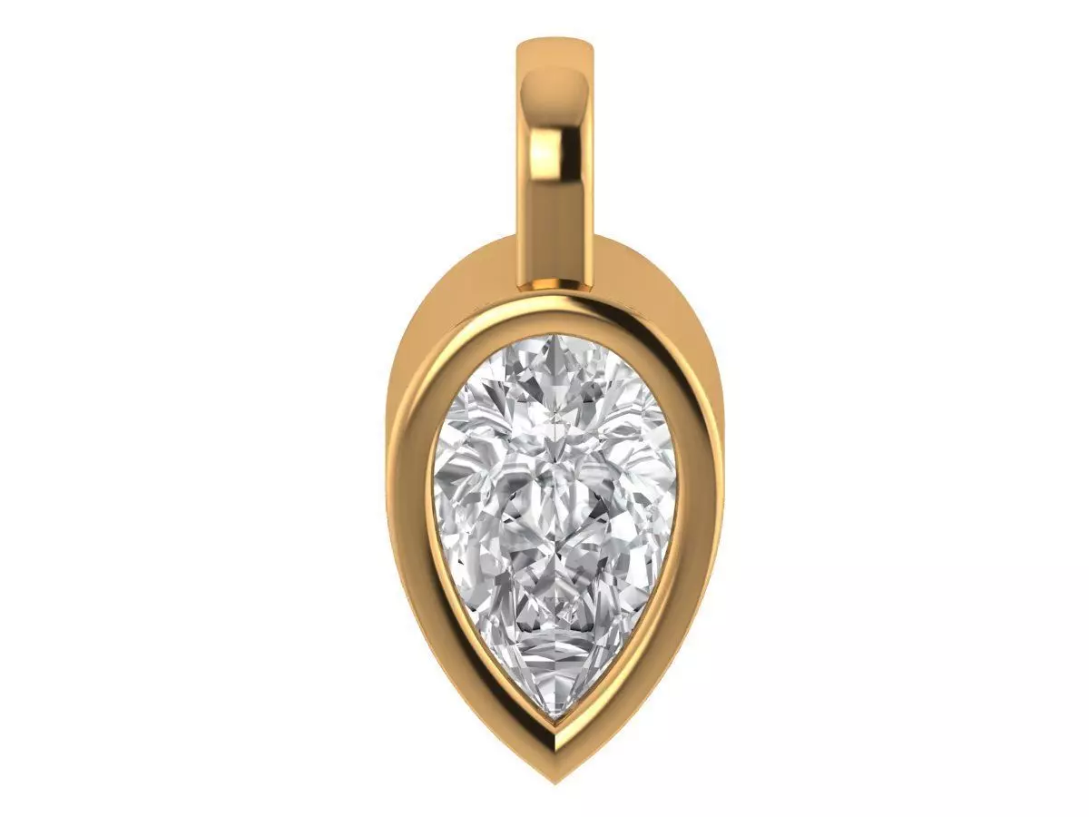 Pear Solitaire pendant 3D print model_1