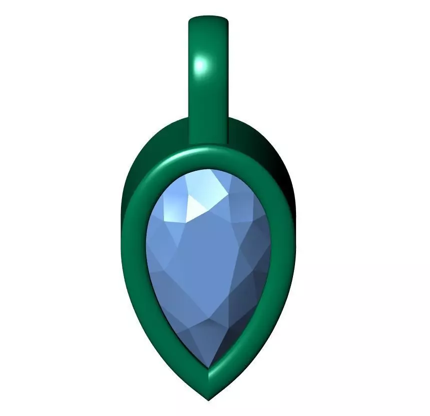 Pear Solitaire pendant 3D print model_7