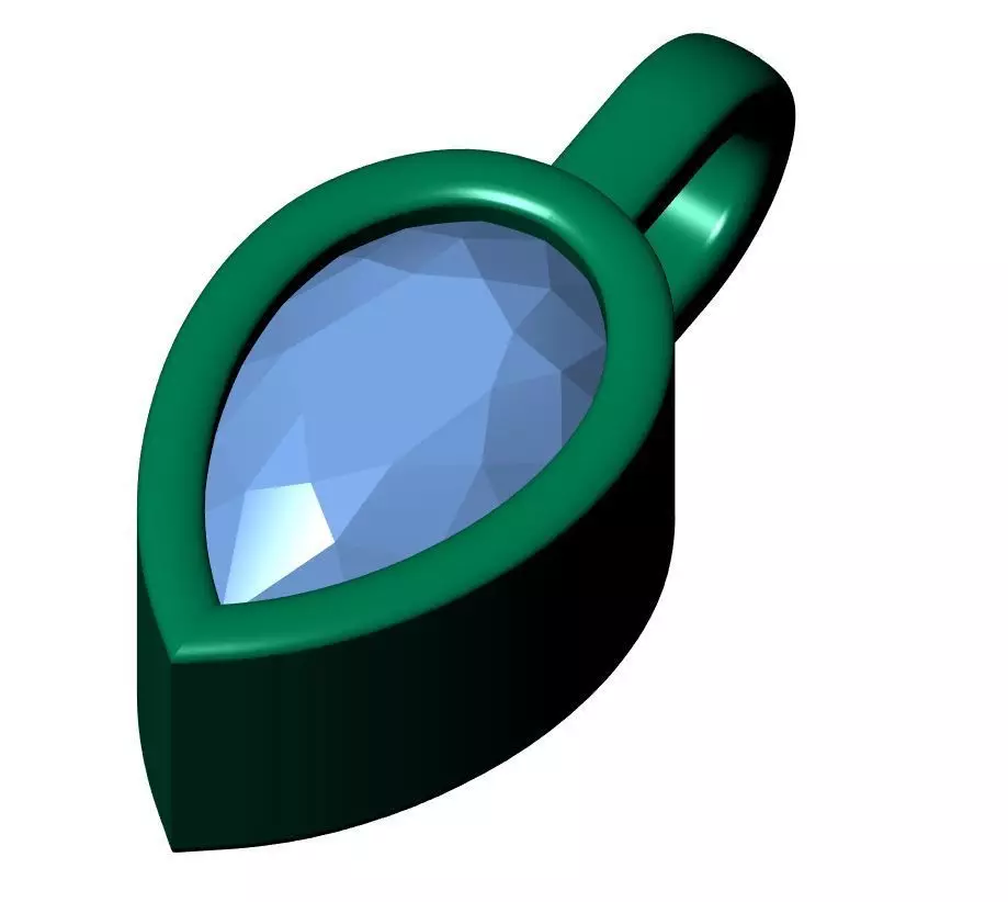 Pear Solitaire pendant 3D print model_9