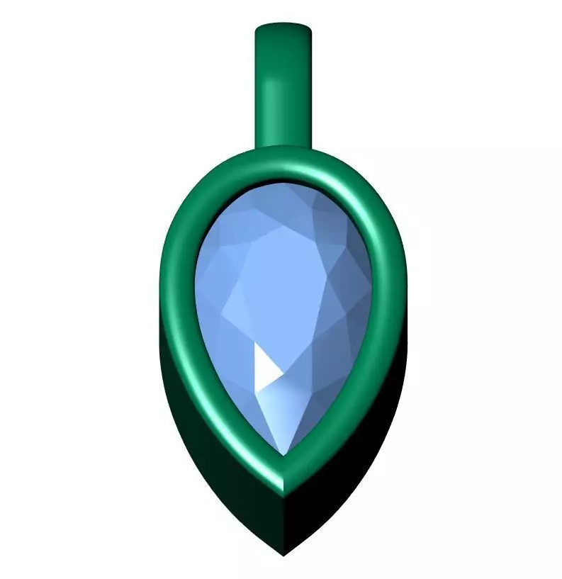 Pear Solitaire pendant 3D print model_10