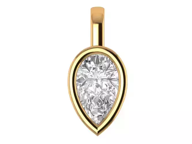 Pear Solitaire pendant
