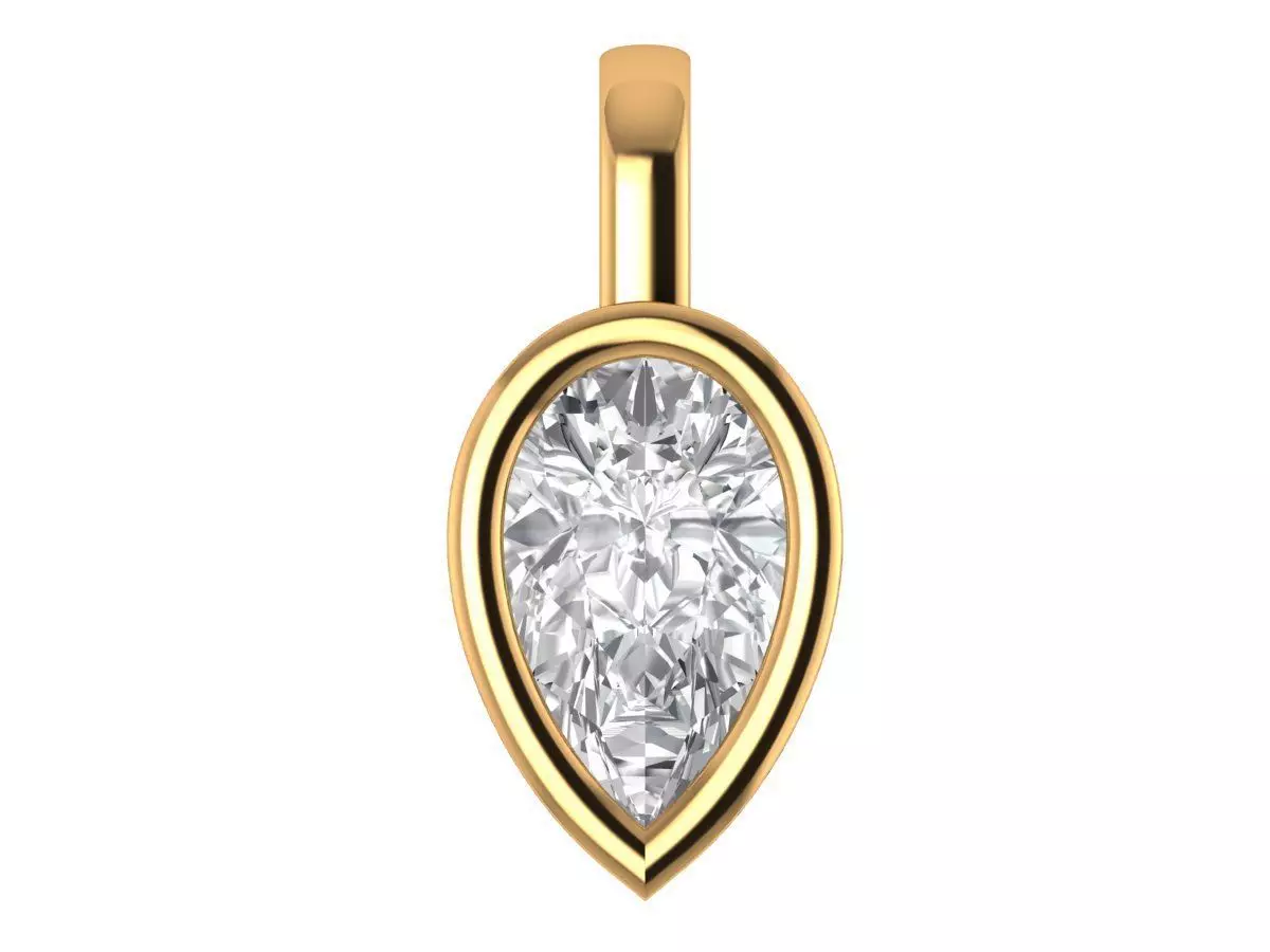 Pear Solitaire pendant 3D print model_0