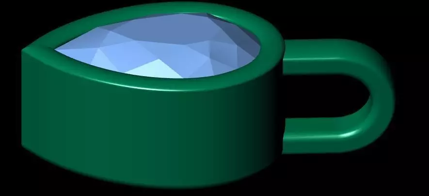 Pear Solitaire pendant 3D print model_14