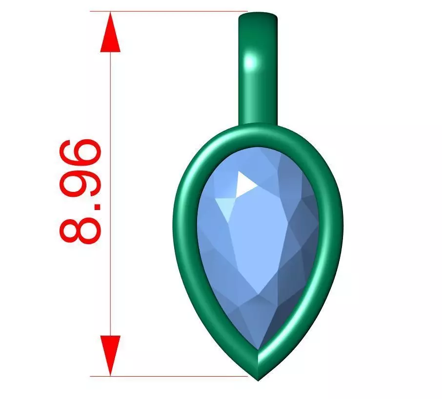 Pear Solitaire pendant 3D print model_6