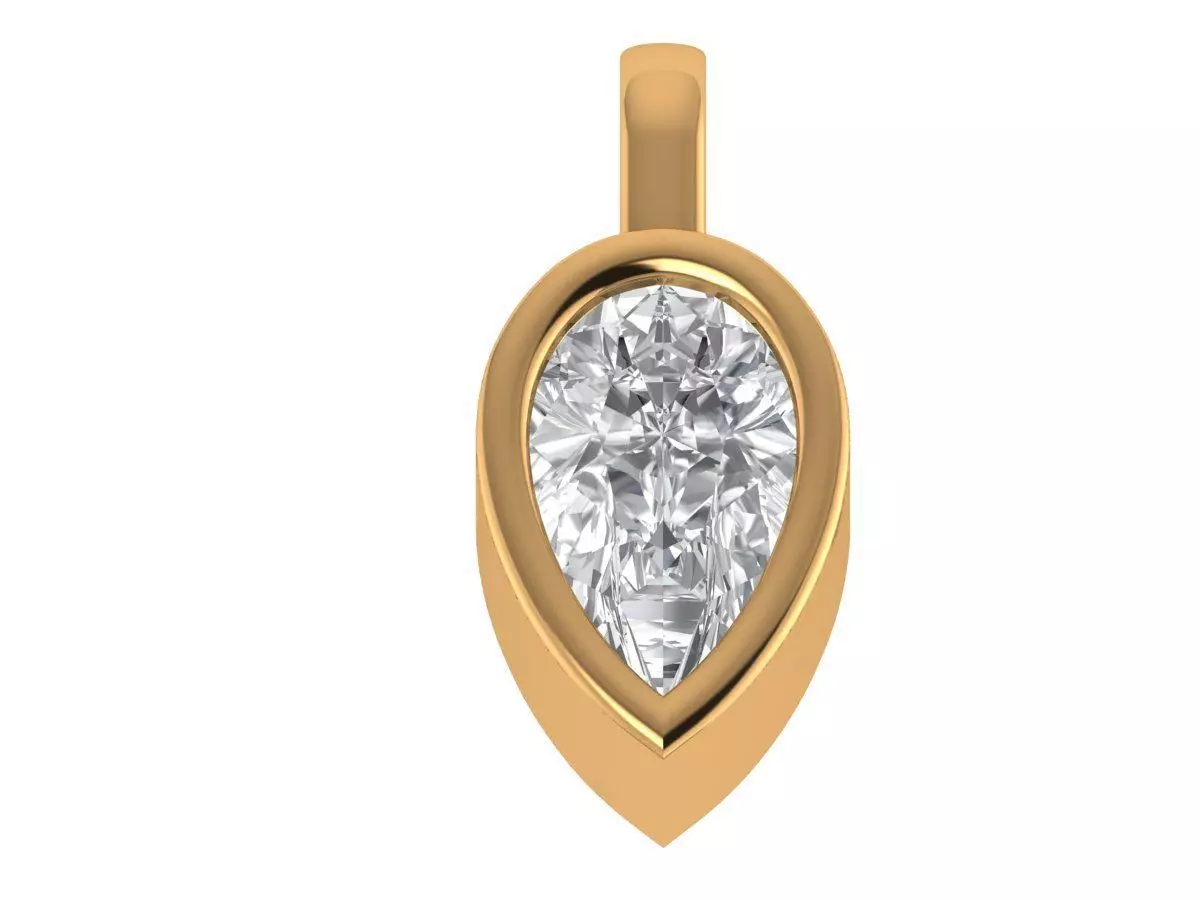 Pear Solitaire pendant 3D print model_3