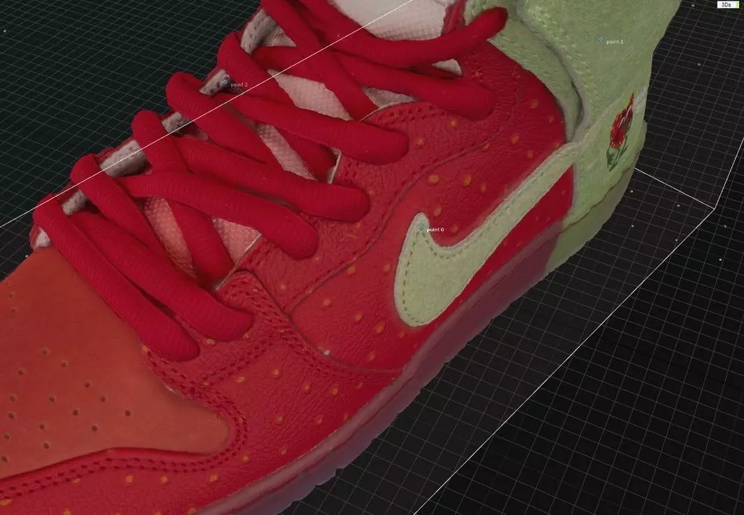 Highly detailed 3D model of the Nike SB Dunk High Strawberry  3D model_14