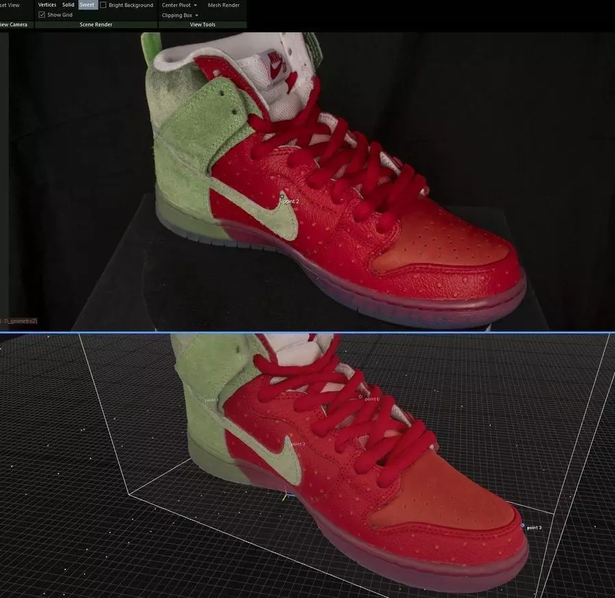 Highly detailed 3D model of the Nike SB Dunk High Strawberry  3D model_13