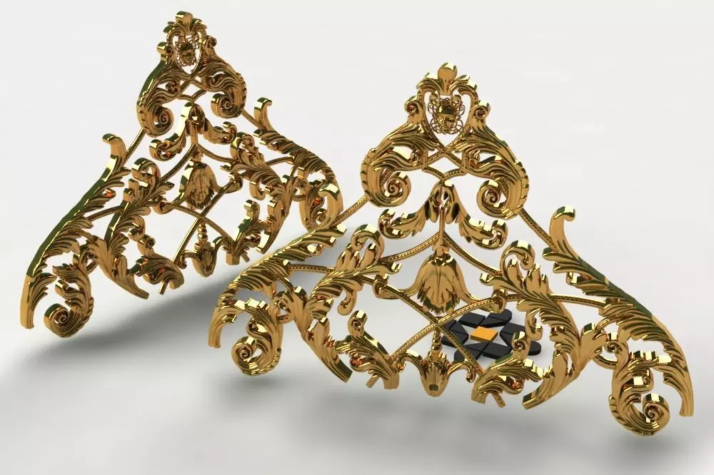 Bed Backboard Luxurious 3D model