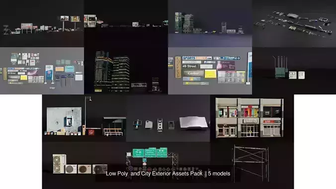 Low Poly  and City Exterior Assets Pack 