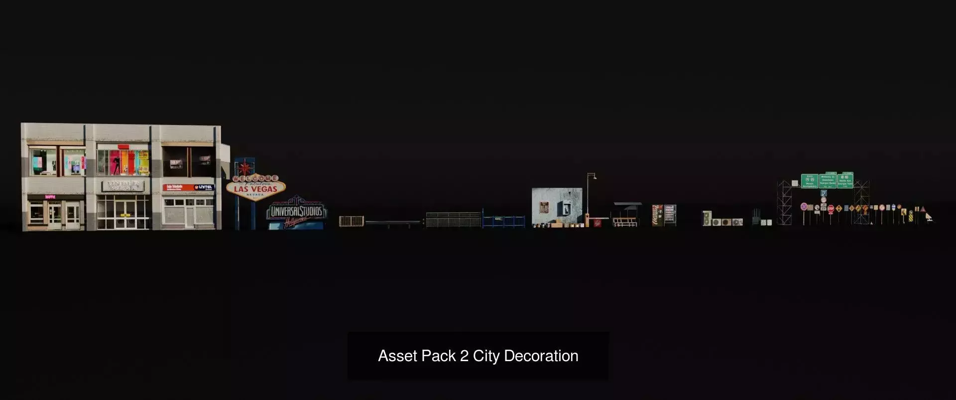 Low Poly  and City Exterior Assets Pack  3D Model Collection_2