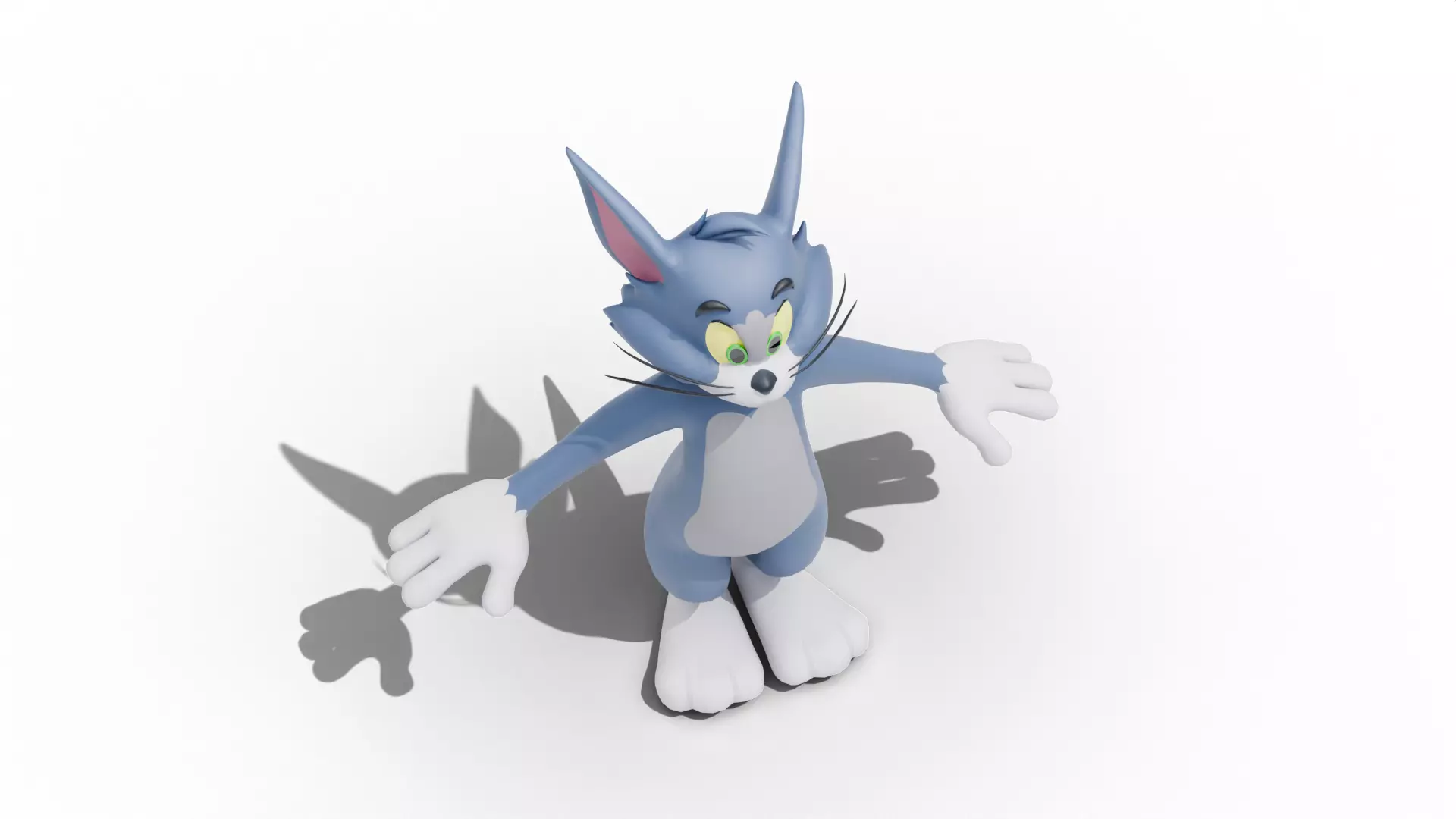 Tom Cat - Tom and Jerry Low-poly 3D model_6