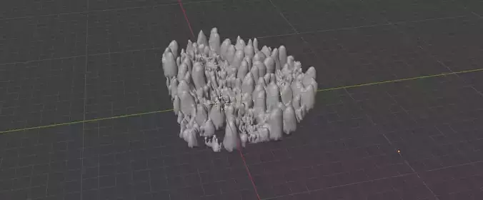 Stylized Rock Spikes Crystal Cluster 3D Model