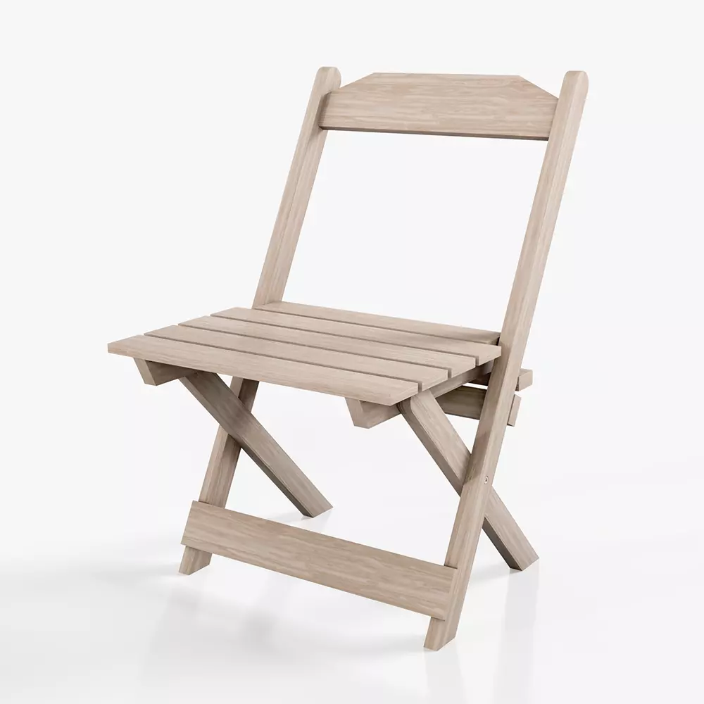 Standard Wooden Chair - High Quality 3D Model Low-poly 3D model_0