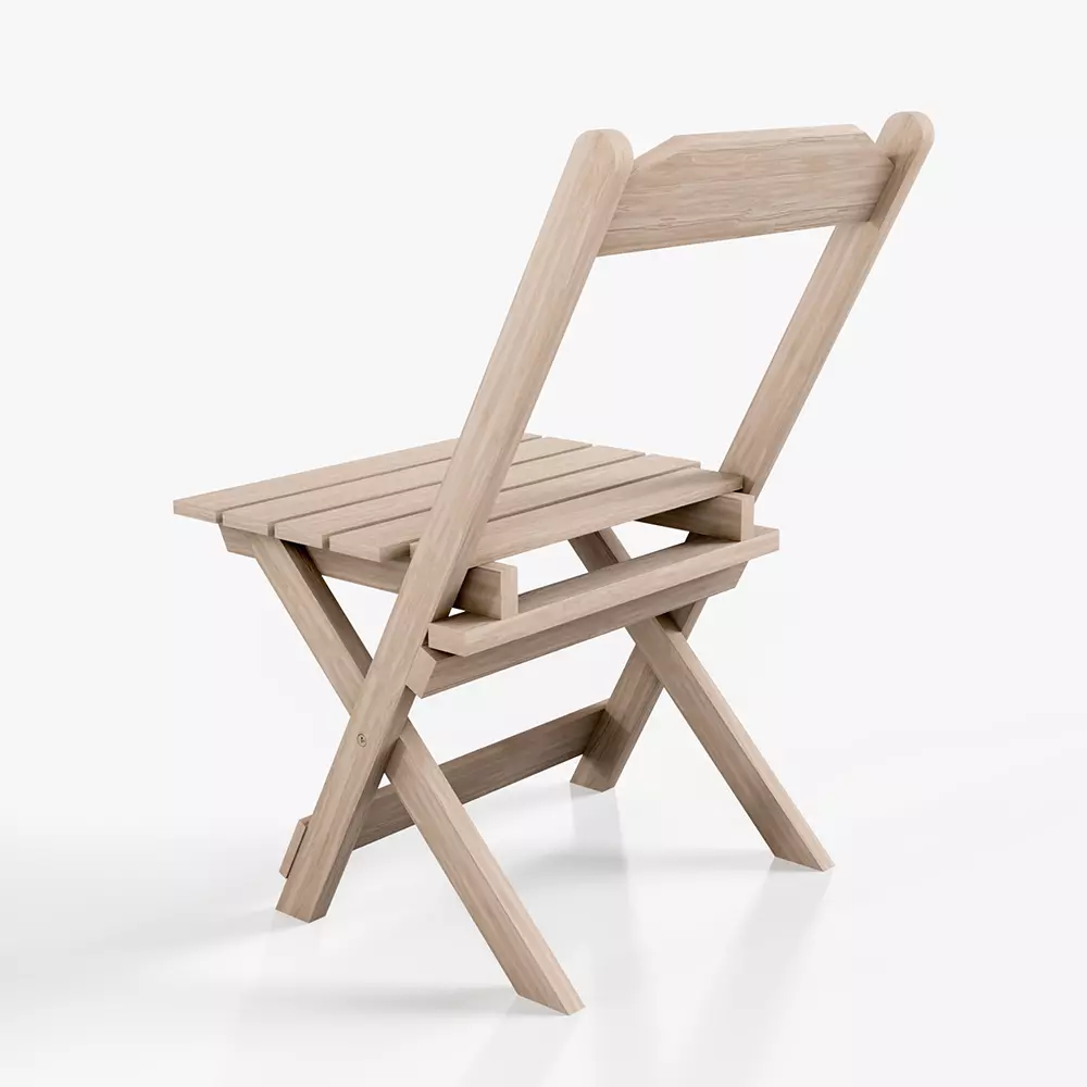 Standard Wooden Chair - High Quality 3D Model Low-poly 3D model_1