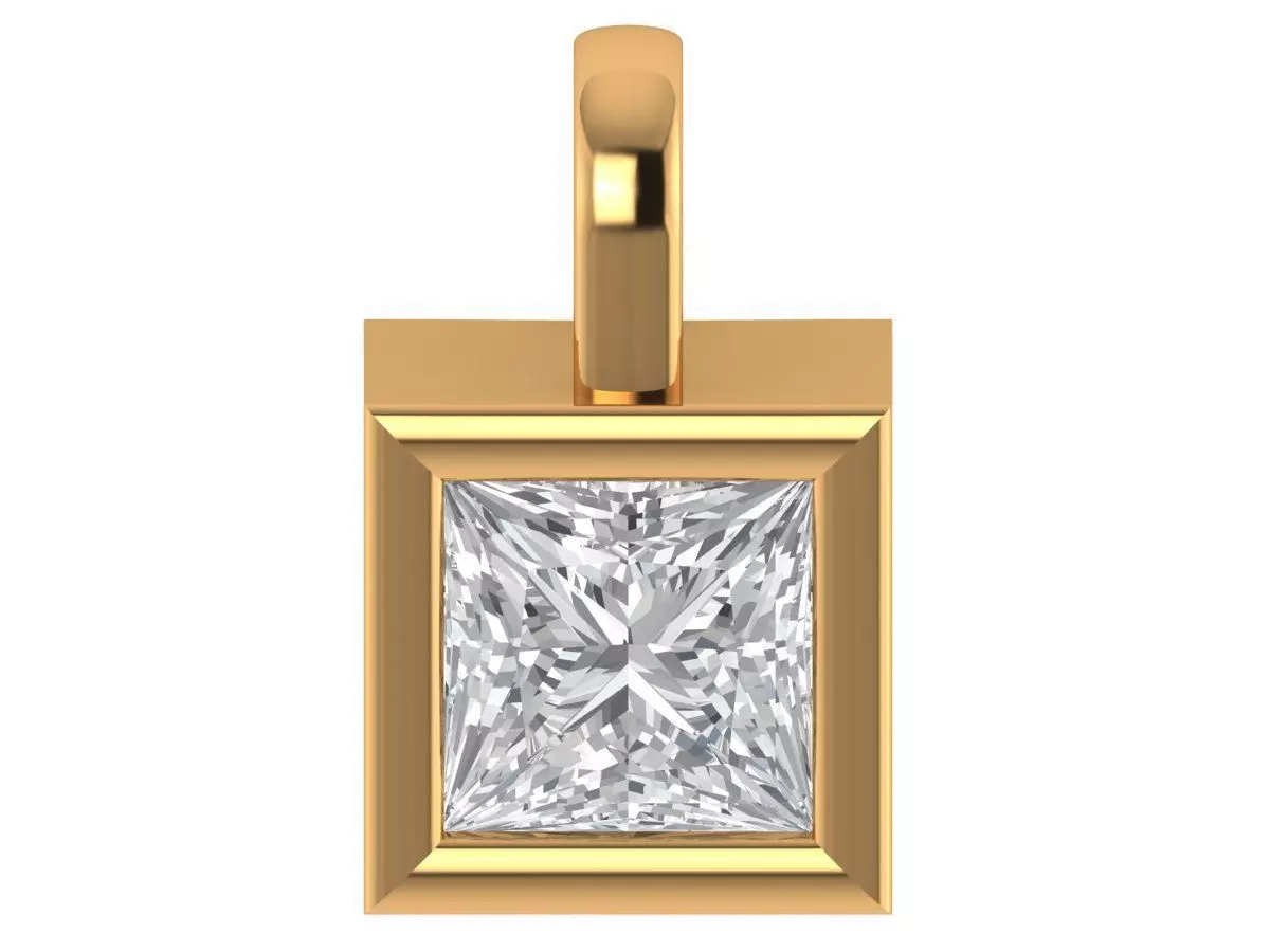 Princess Solitaire Pendant 3D print model_2