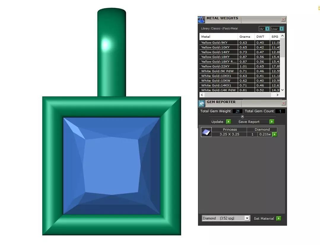 Princess Solitaire Pendant 3D print model_5