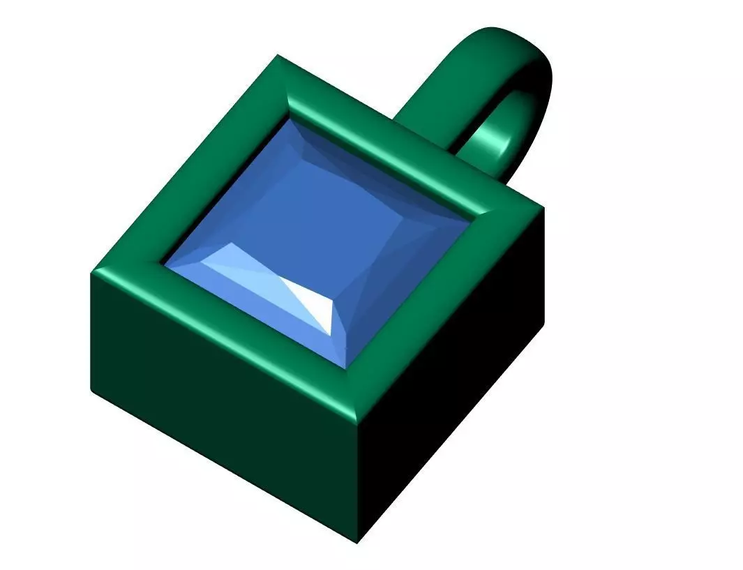 Princess Solitaire Pendant 3D print model_9