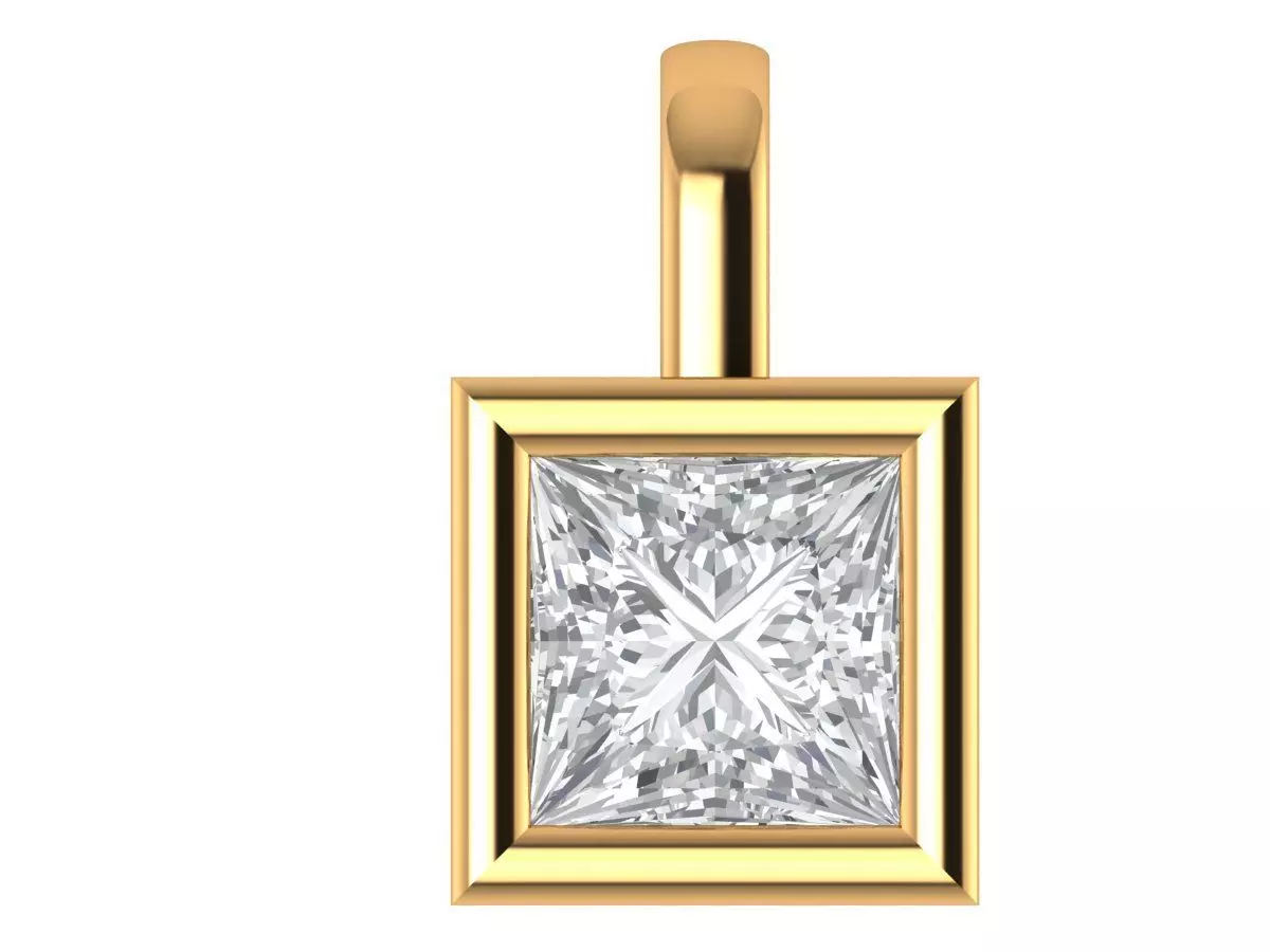 Princess Solitaire Pendant 3D print model_0