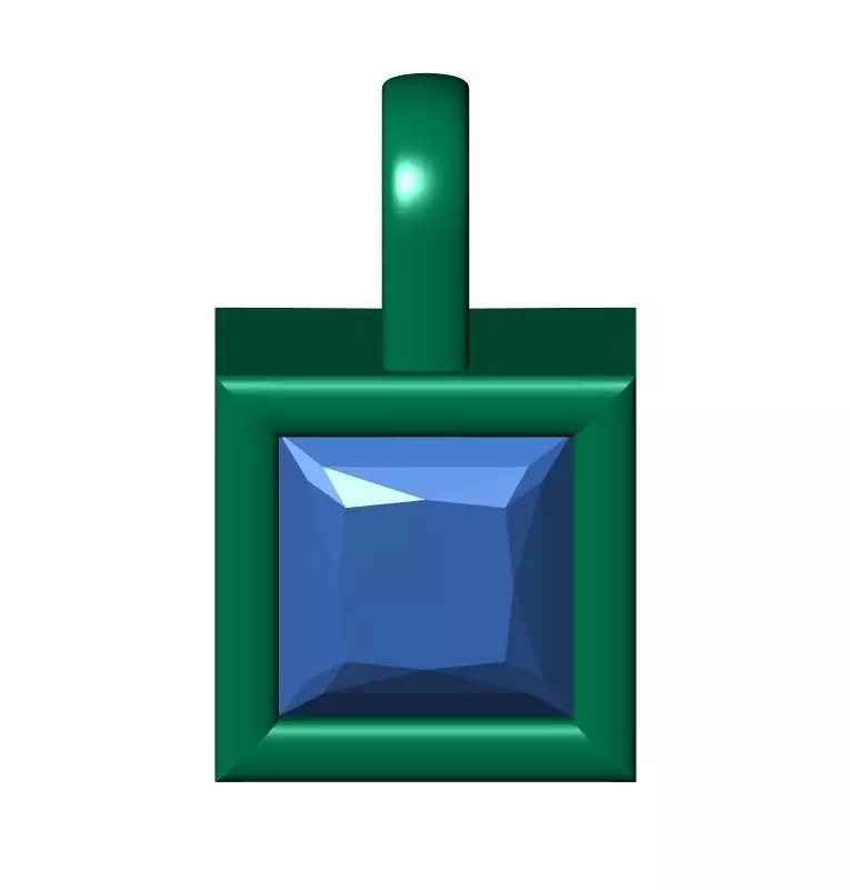 Princess Solitaire Pendant 3D print model_8