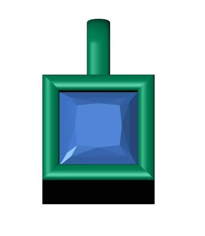 Princess Solitaire Pendant 3D print model_10