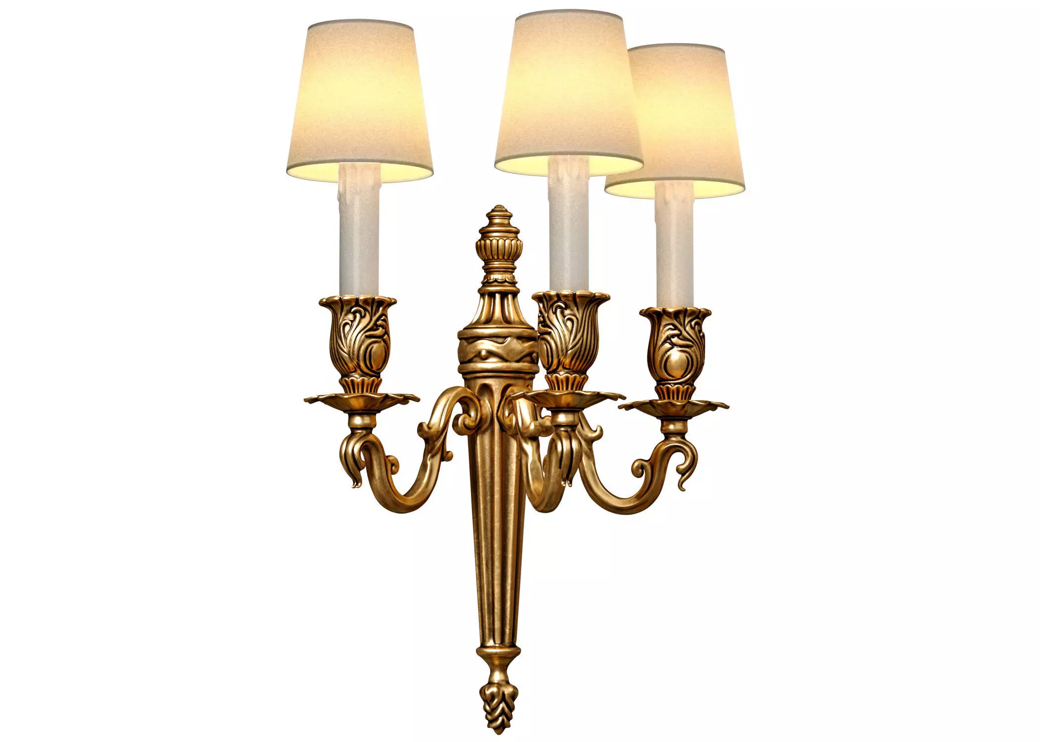 Large brass wall Lamp sconce Light in classic French style 3D model_0